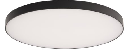 FM-240512-9CS-BK - Edgeless Round LED 12 inch Black Flush Mount Ceiling Light