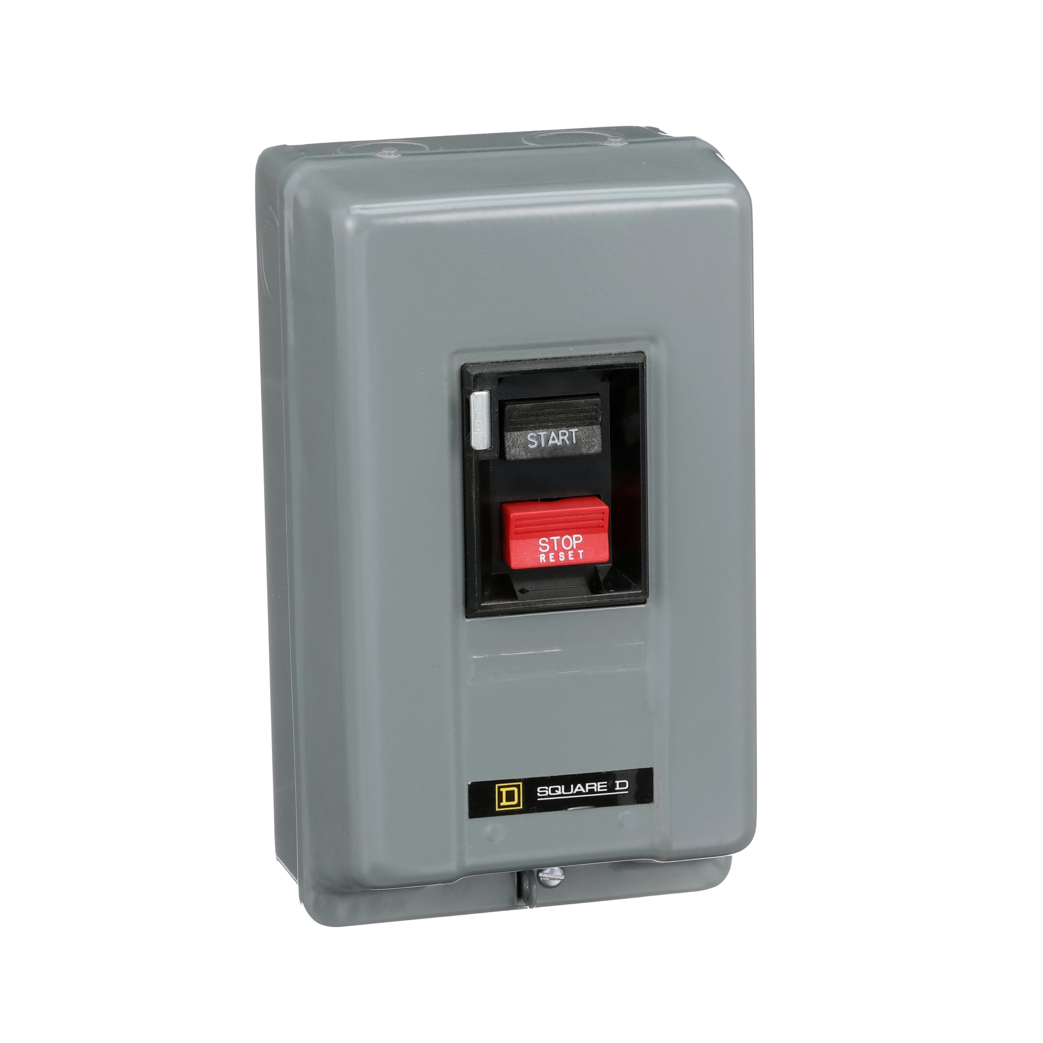 Picture of 2510MBG1 - Manual starter, integral horsepower,  NEMA M0, 600VAC, 2 pole, 2HP at 230VAC, 1 phase, no indicator, NEMA 1