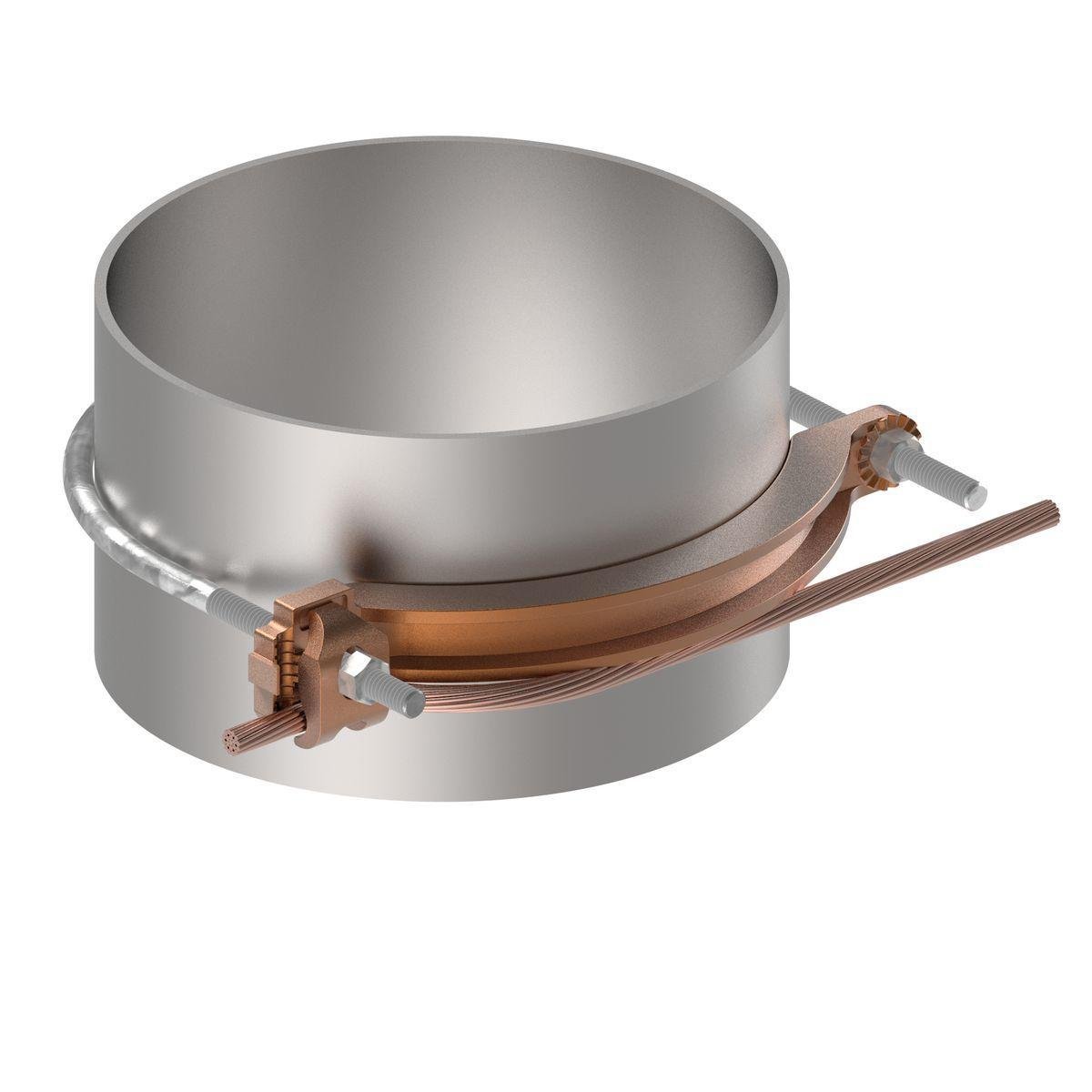 Picture of GAR3907 - Mechanical Grounding Connector, Conductor to Water Pipe, 4-4/0 AWG, 8" Pipe, 3/8" Stud