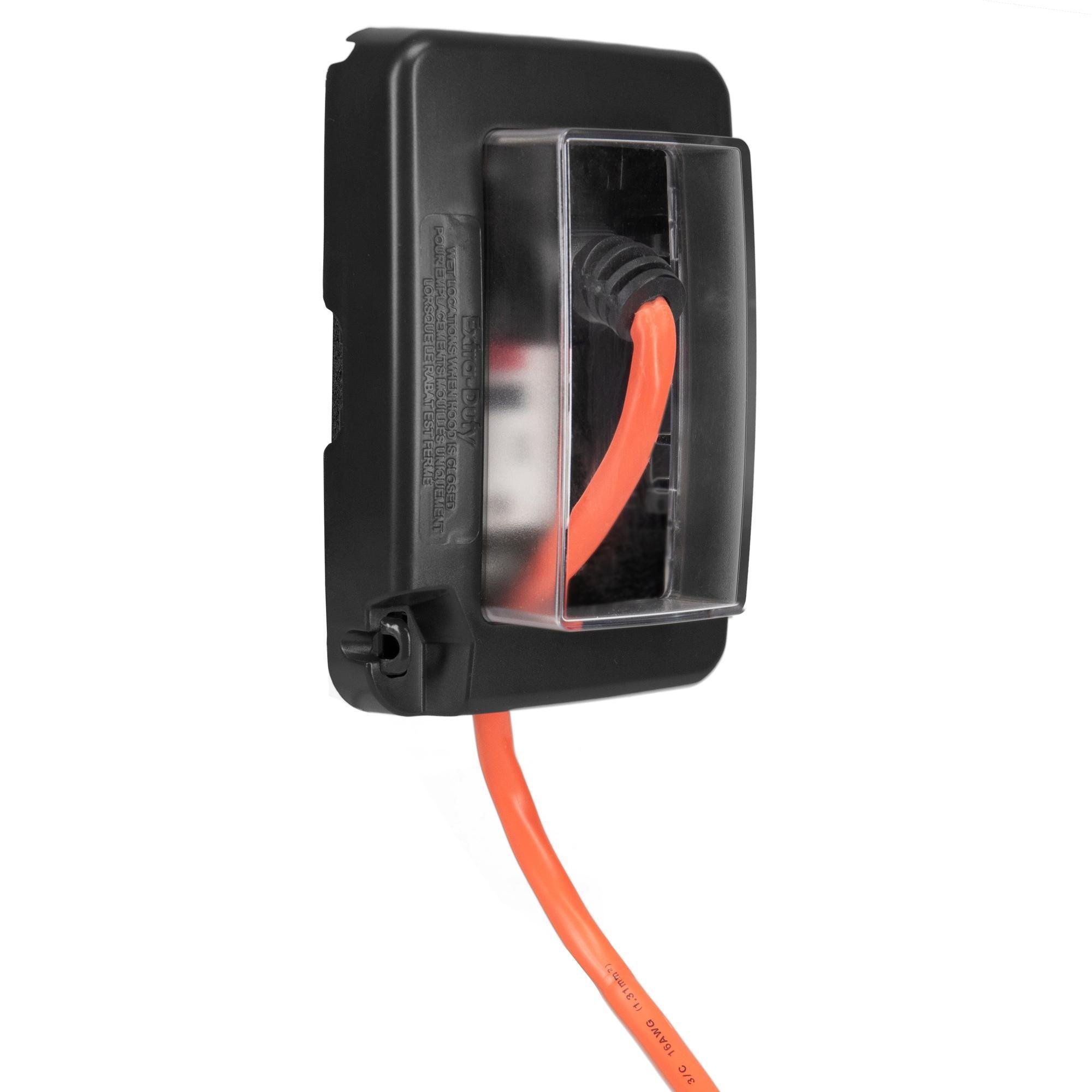 WP7000BL - Low-Profile Extra-Duty Plastic In-Use Weatherproof Cover, Single-Gang, Vrt/Hrz, Black