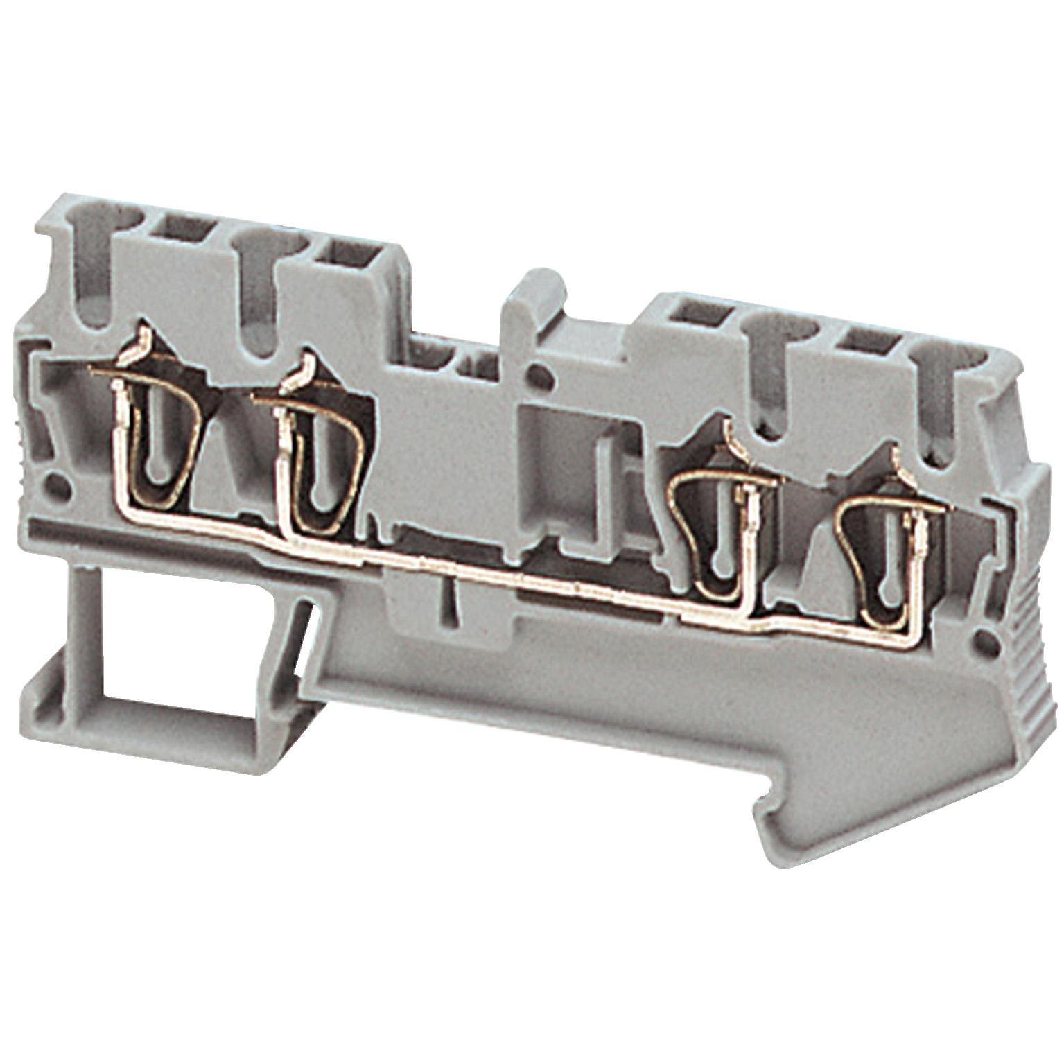Picture of NSYTRR24 - Terminal block, Linergy TR, spring type, feed through, 4 points, 2.5mm², grey, set of 50