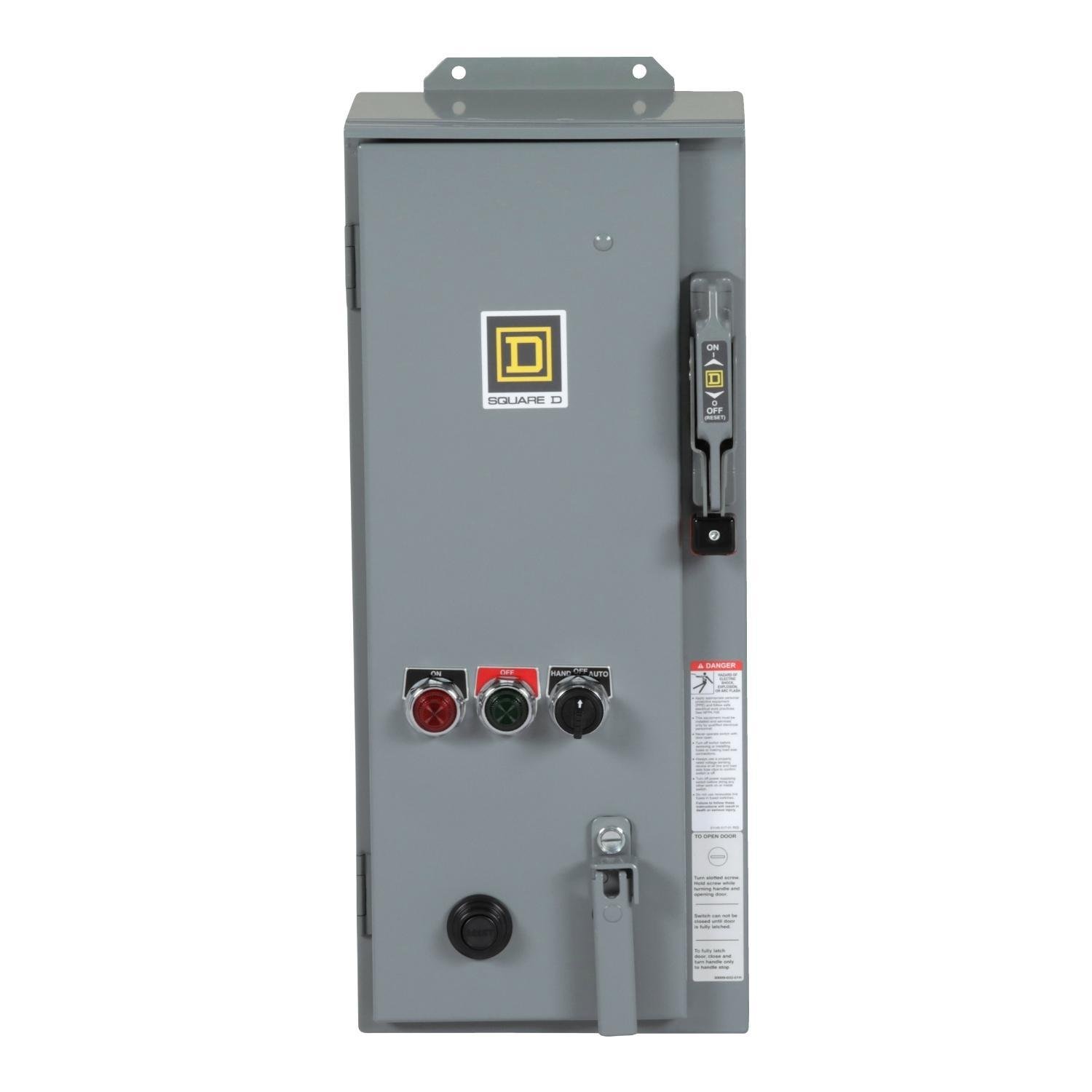8538SCASP6 - NEMA combination starter, Type S, 30A fusible disconnect, Size 1, 27A, Motor Logic SSOLR, 120VAC coil, NEMA 3R/12 [TAA]