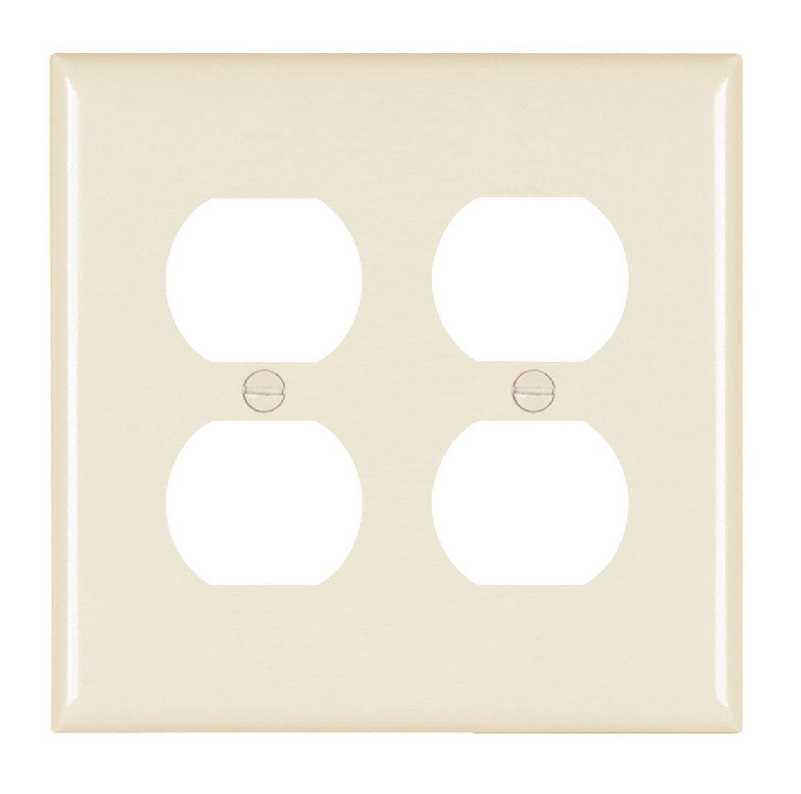 TP82-LA - TradeMaster® 2-Gang Nylon Wall Plate, 2 Duplex Receptacle Openings, Light Almond