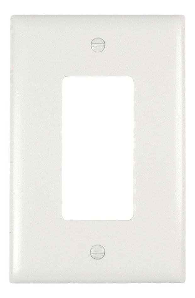 TPJ26W - TradeMaster® Junior Jumbo 1-Gang Nylon Wall Plate, 1 Decorator Opening, White