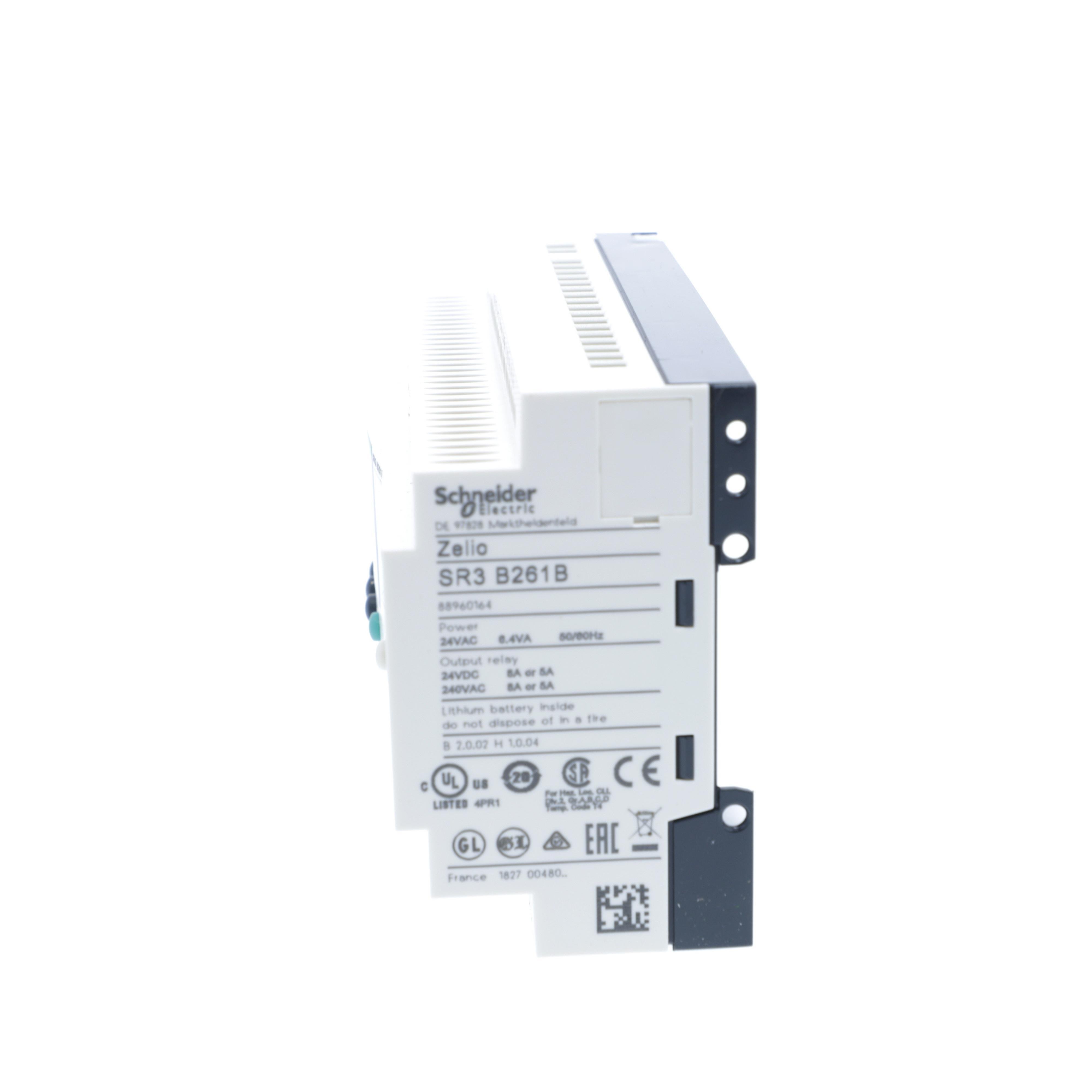Picture of SR3B261B - modular smart relay, Zelio Logic SR2 SR3, 24 IO, 24V AC, clock, display