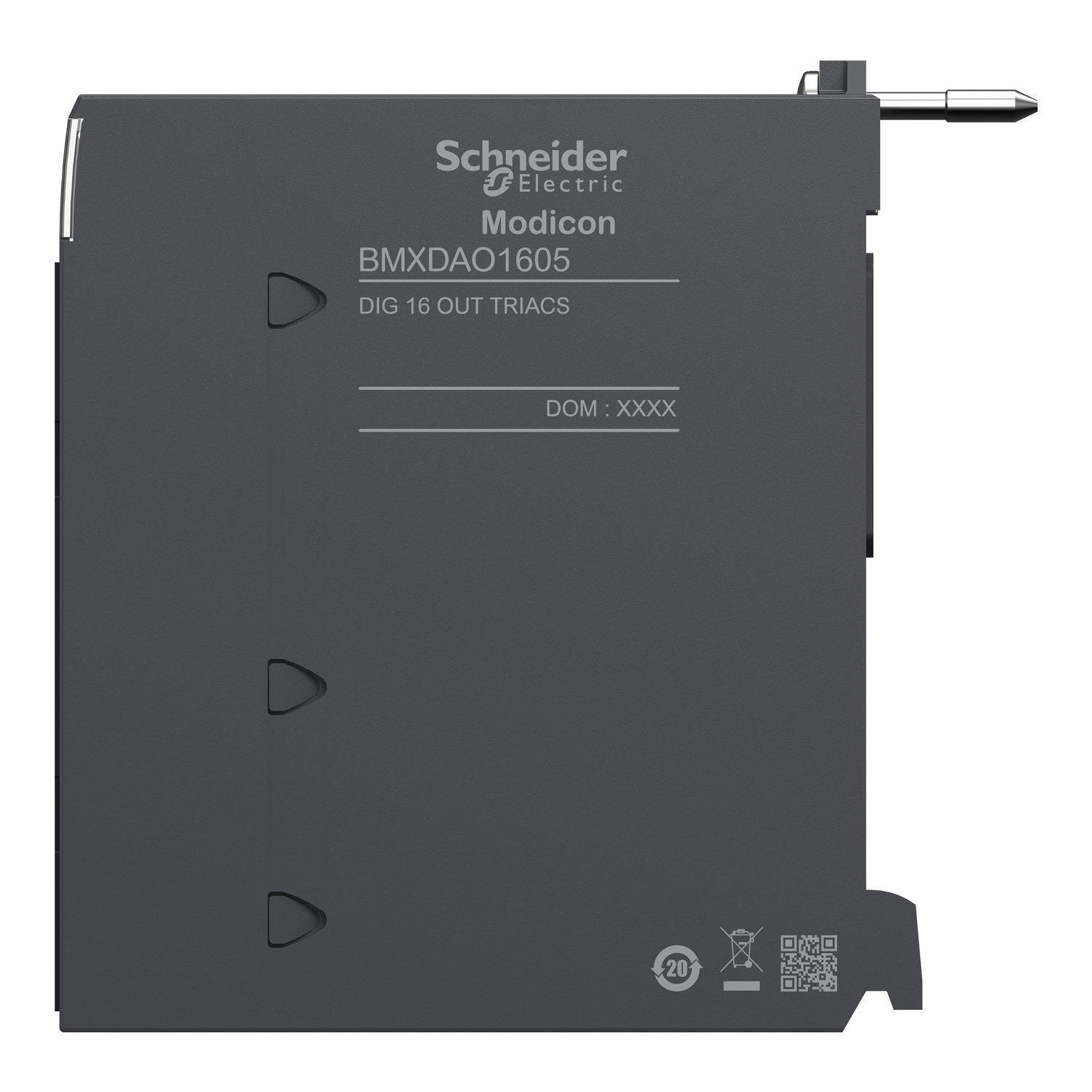 Picture of BMXDAO1605 - discrete output module, Modicon X80, 16 triac outputs, 100 to 240V AC