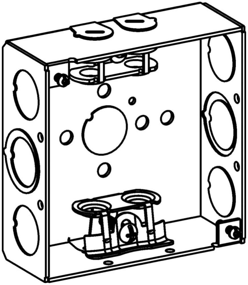 4SB-MC - 1-1/2" DEEP, 4" SQUARE (4S) BOX WELDED WITH MC CLAMPS
