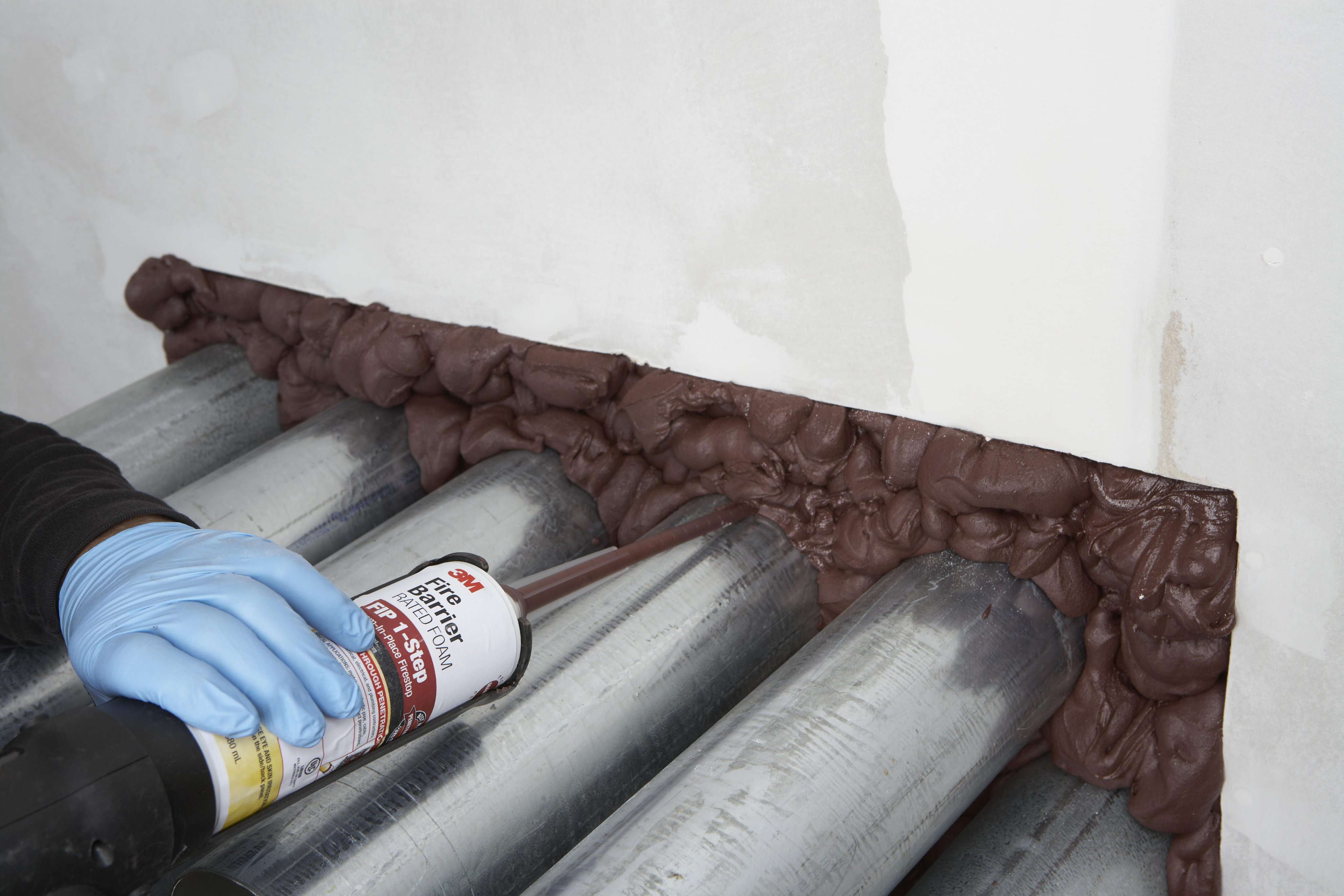 Picture of FIP 1-STEP - 3M™ Fire Barrier Rated Foam FIP 1-Step, Maroon, 12.85 fl oz Cartridge,6/case