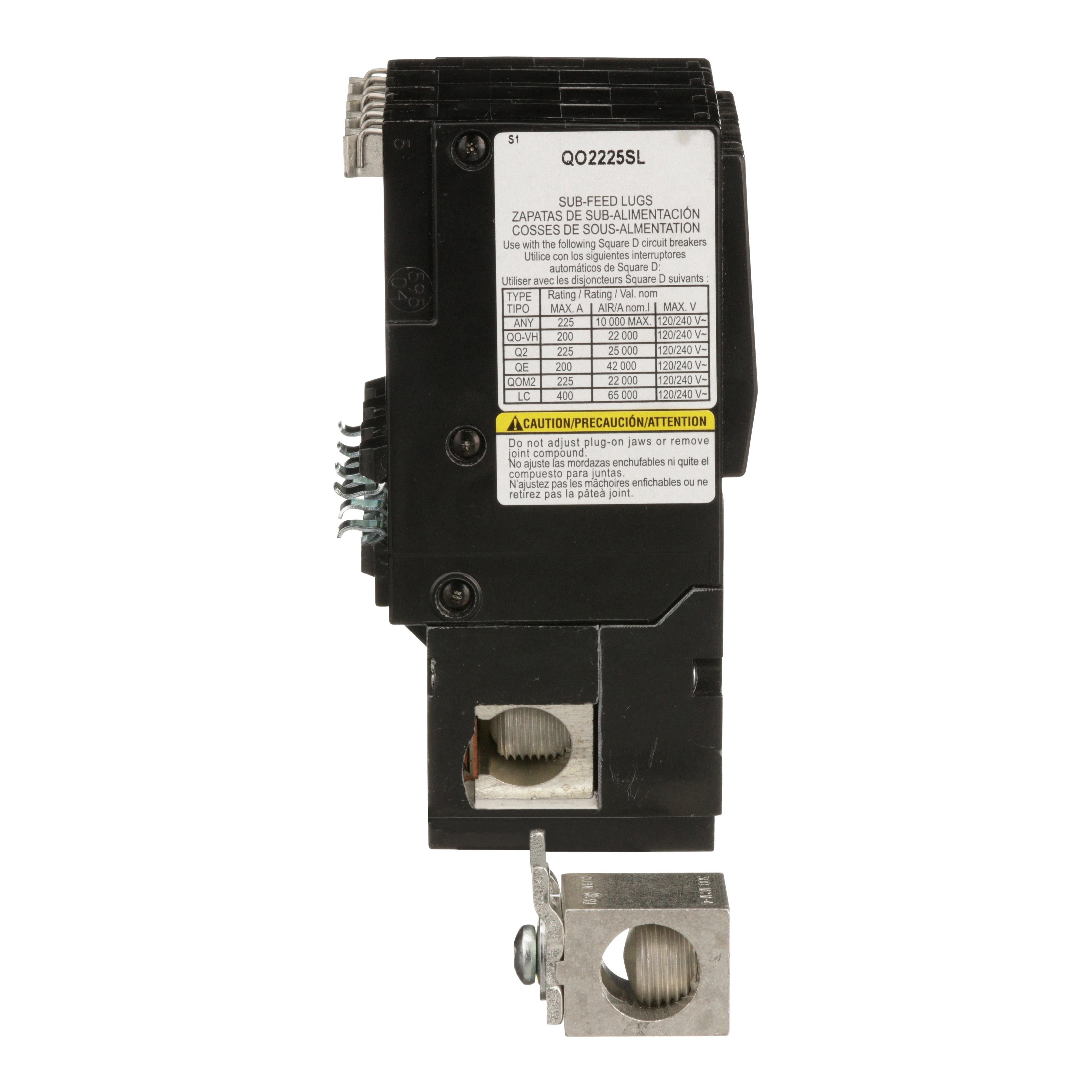 Picture of QO2225SL - Mini circuit breaker accessory, QO, lug kit, 225A, 2 pole, 2 spaces, subfeed