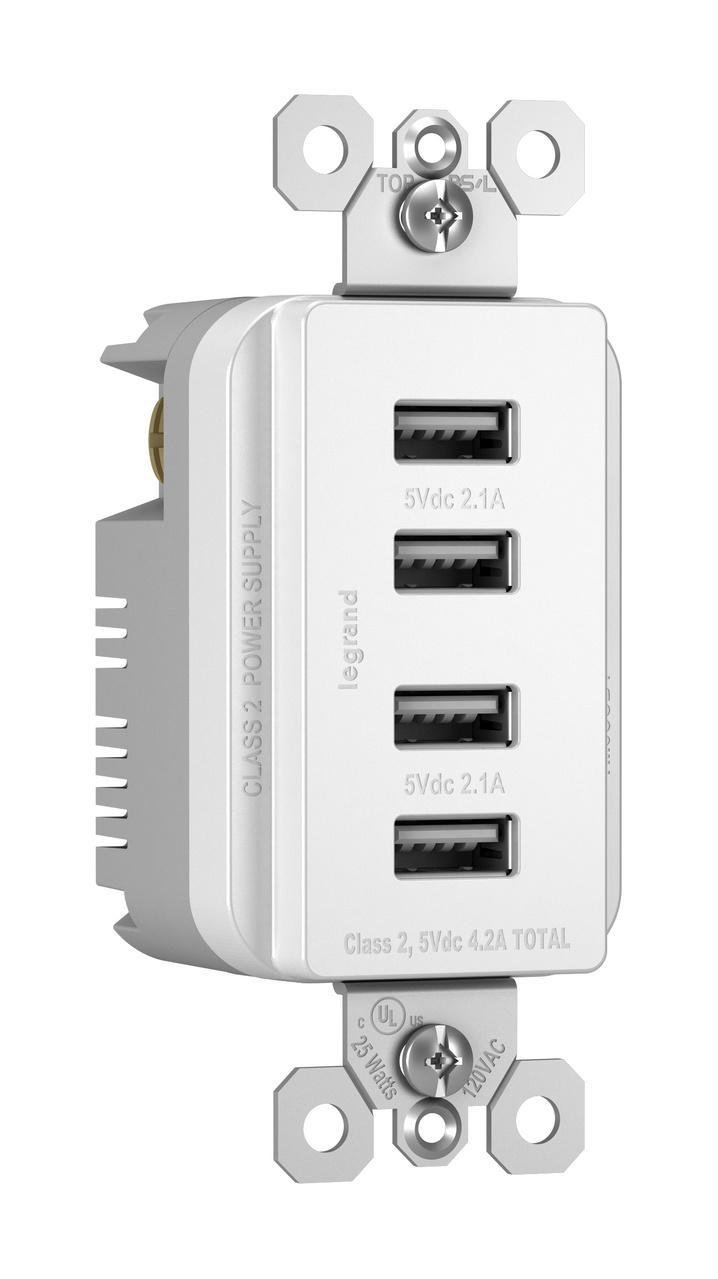 Picture of TM8USB4-WCC6 - radiant® Quad USB Charger, White