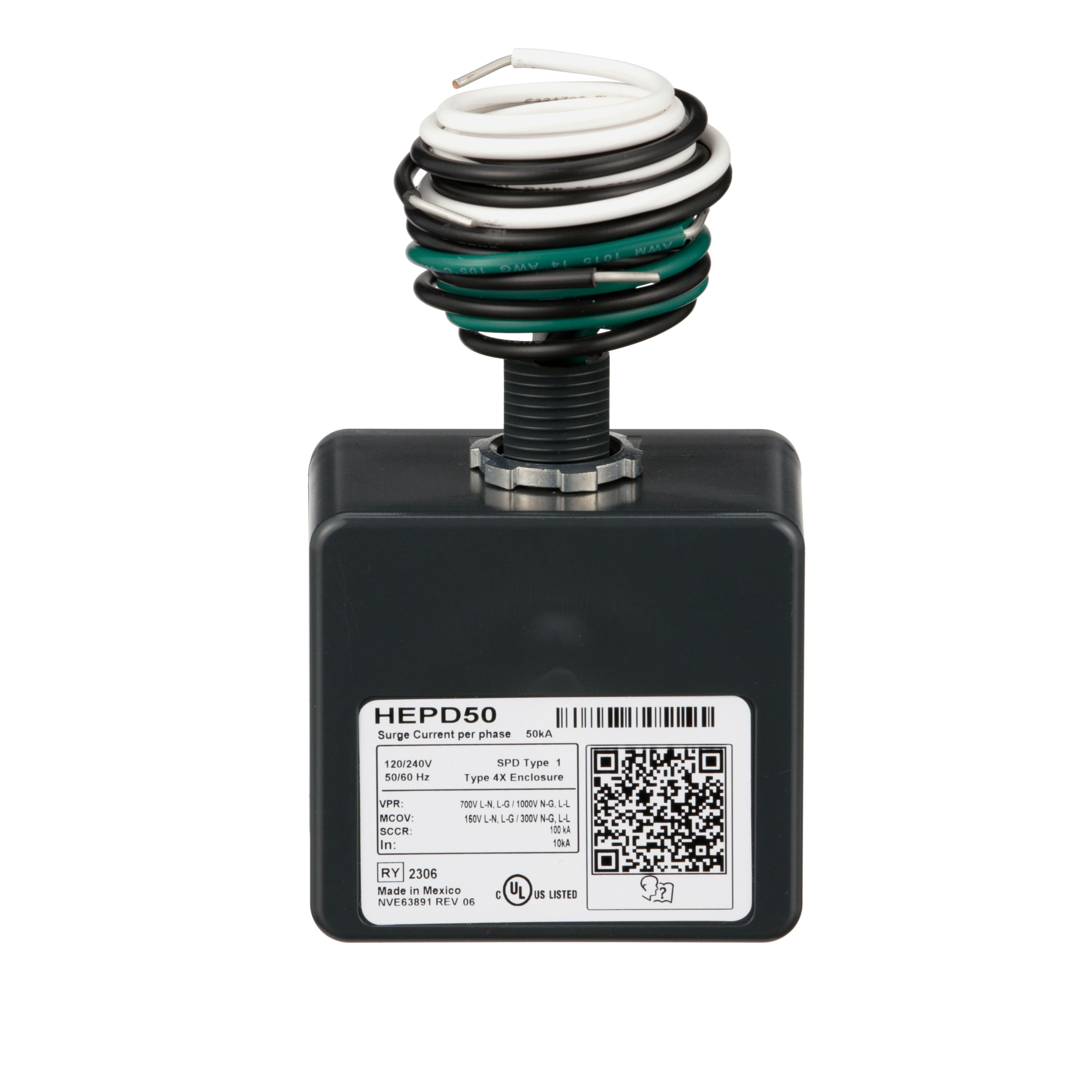 Picture of HEPD50 - Surge protection device, HEPD, 50kA, 120/240 V, 1 phase, 3 wire, SPD type 1