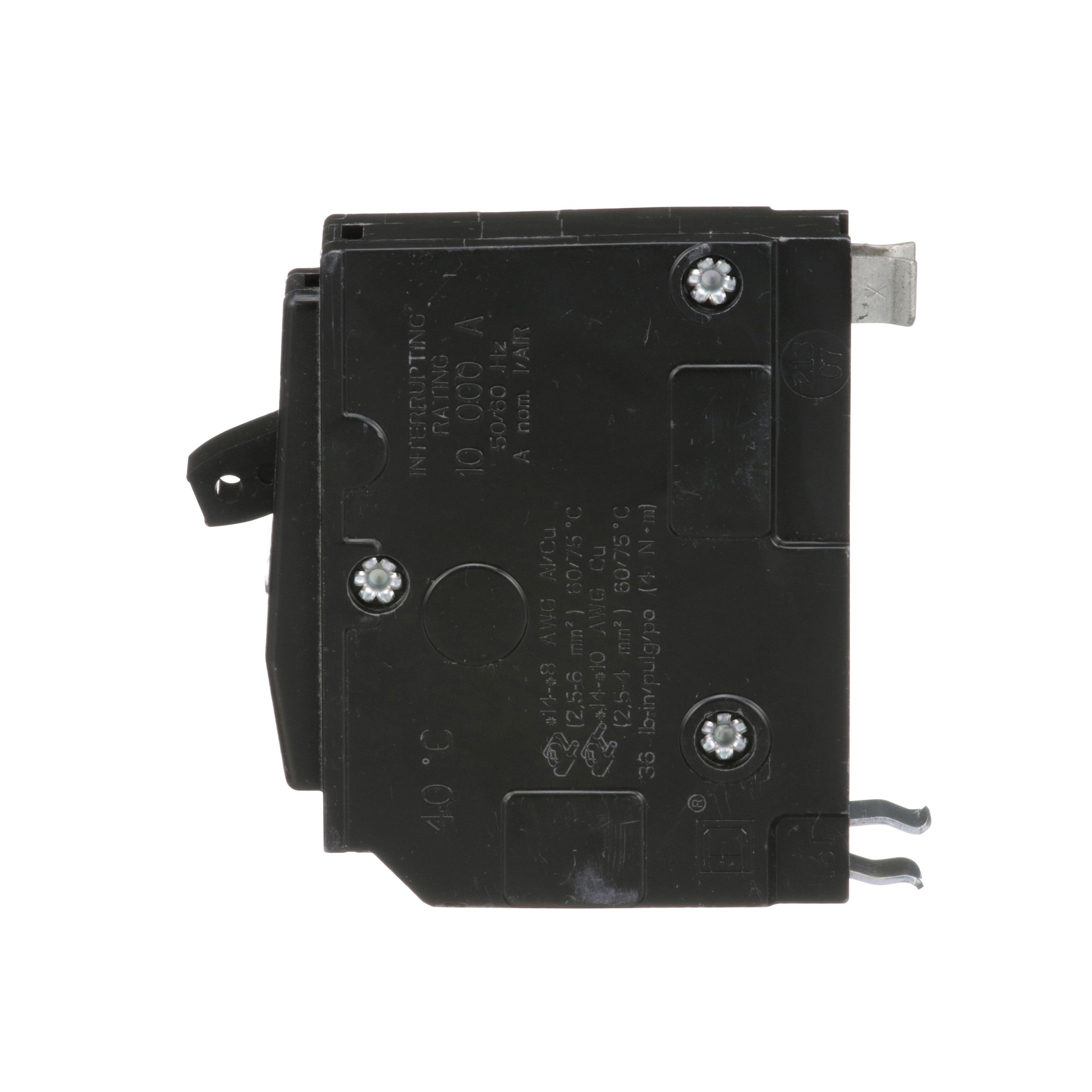 Picture of QO110 - Mini circuit breaker, QO, 10A, 1 pole, 120/240VAC, 10kA, plug in mount