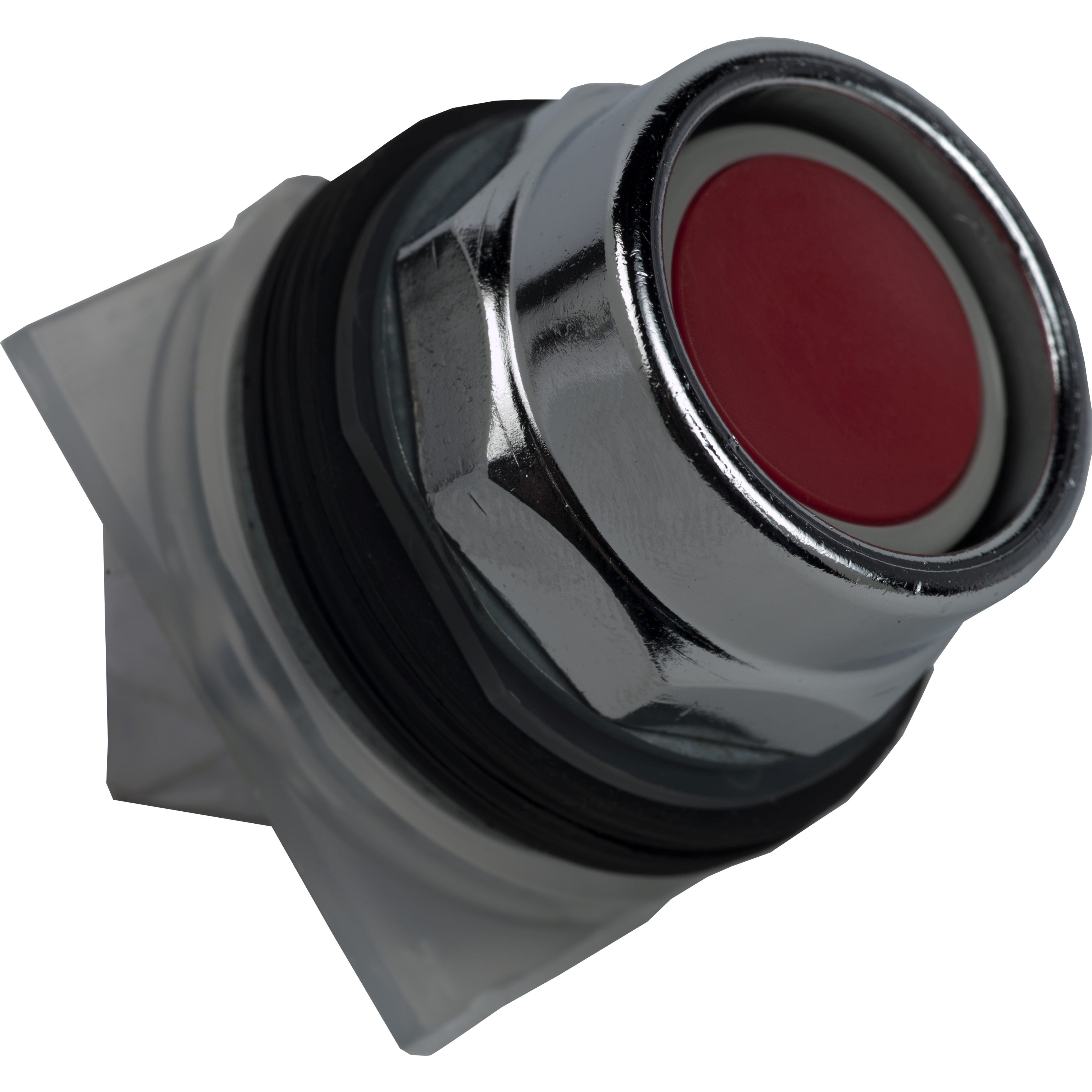 9001KR2R - Push-button head, Harmony 9001K, metal, recessed, red, 30mm, spring return