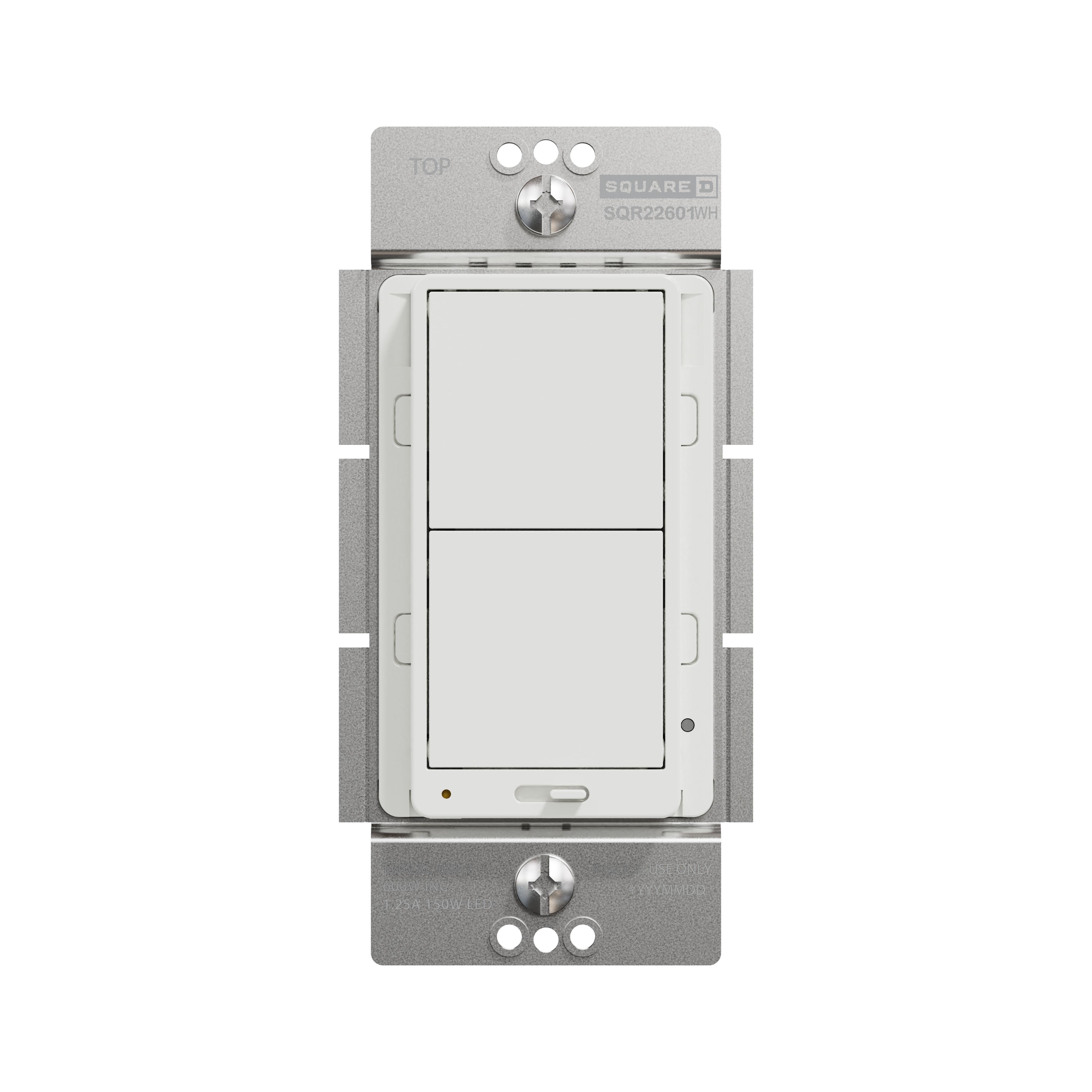 SQR22601WH - Dimmer, X Series, rocker, 600W, single pole, 3 way, white, matte finish