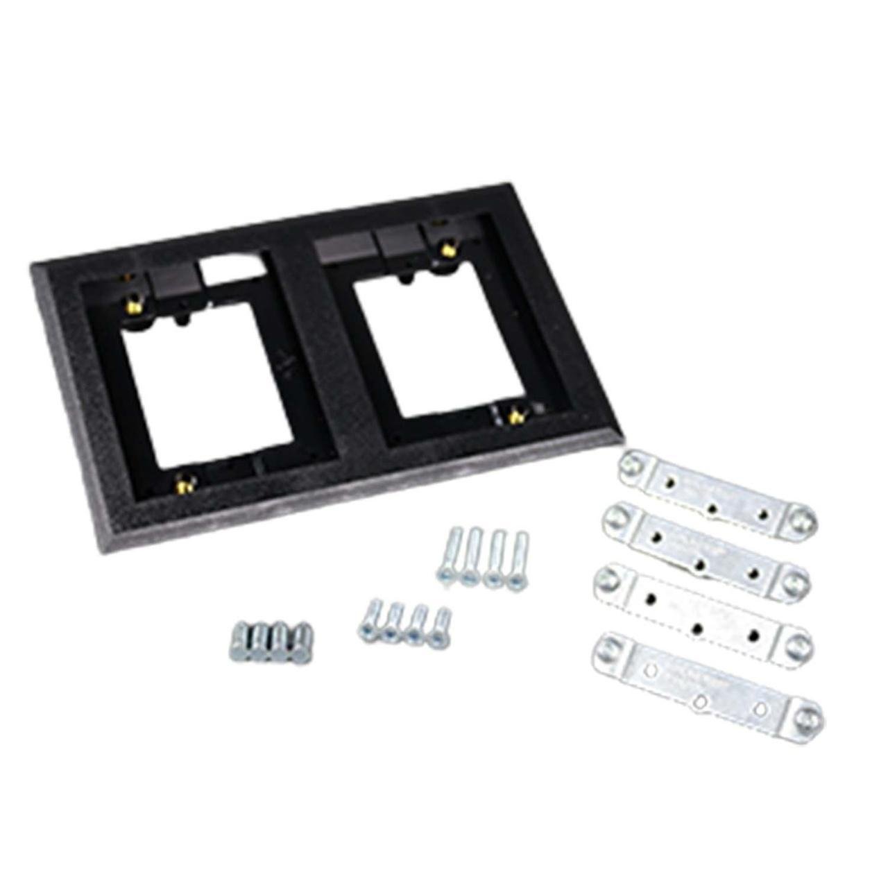 827PCC-BLK - Omnibox® Double Gang Rectangular Black Plastic Carpet Flange