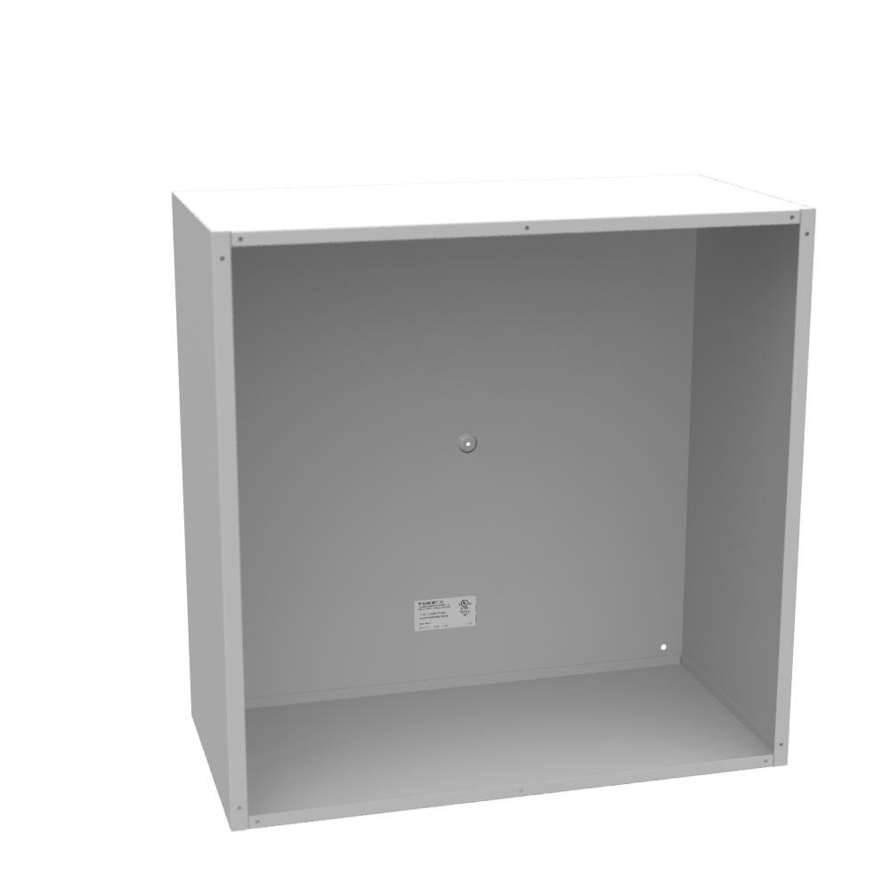 242412-SC1-NK - 24X12x24 Screw Cover Type 1 UL Listed Steel No Knockouts ANSI 61 Gray Cover With Teardrop Slots Mounting Holes In Back