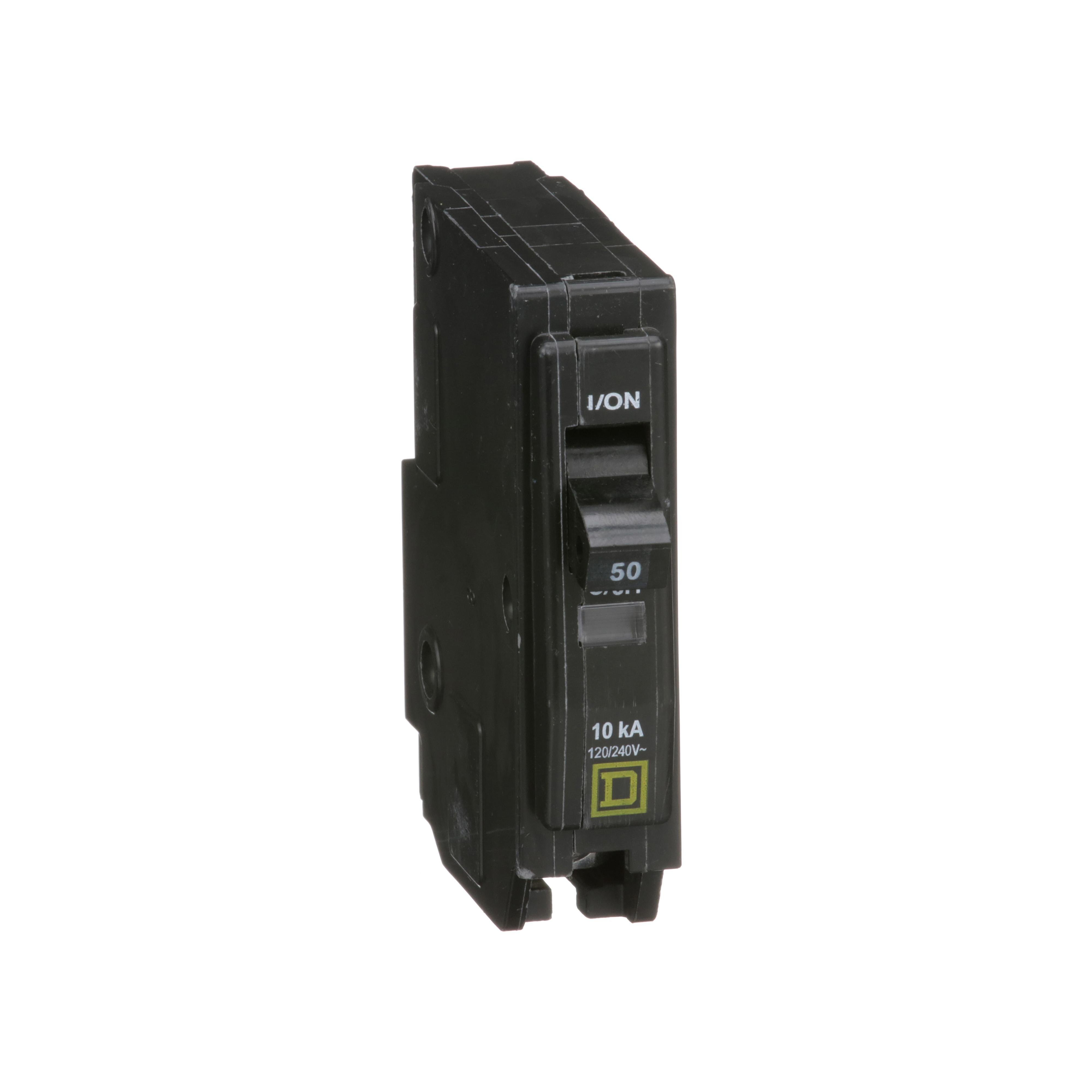QO150 - Mini circuit breaker, QO, 50A, 1 pole, 120/240VAC, 10kA, plug in