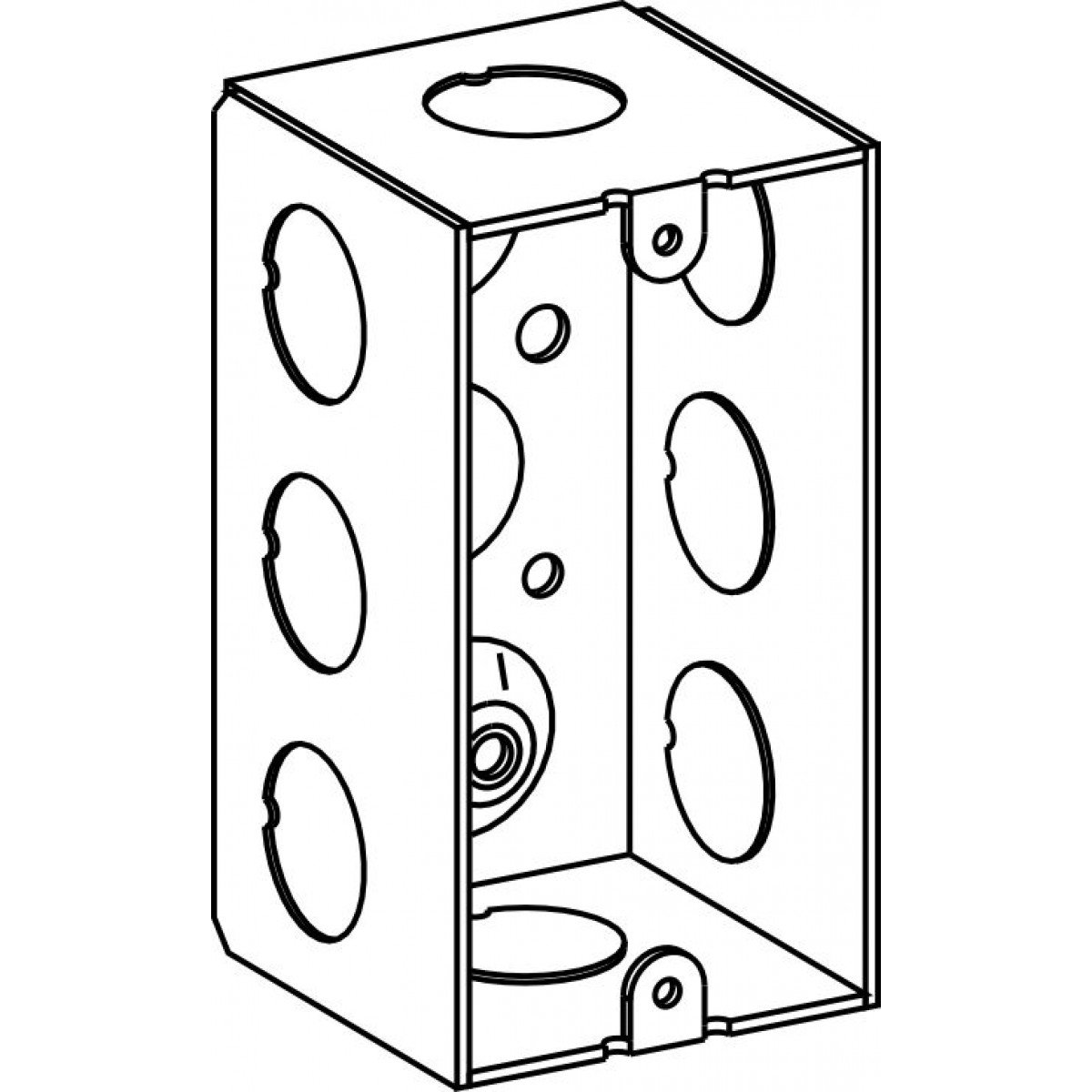 HDB-1-50 - 2-1/8" DEEP, 1-GANG WELDED DEEP HANDY BOX WITH 1/2" KO