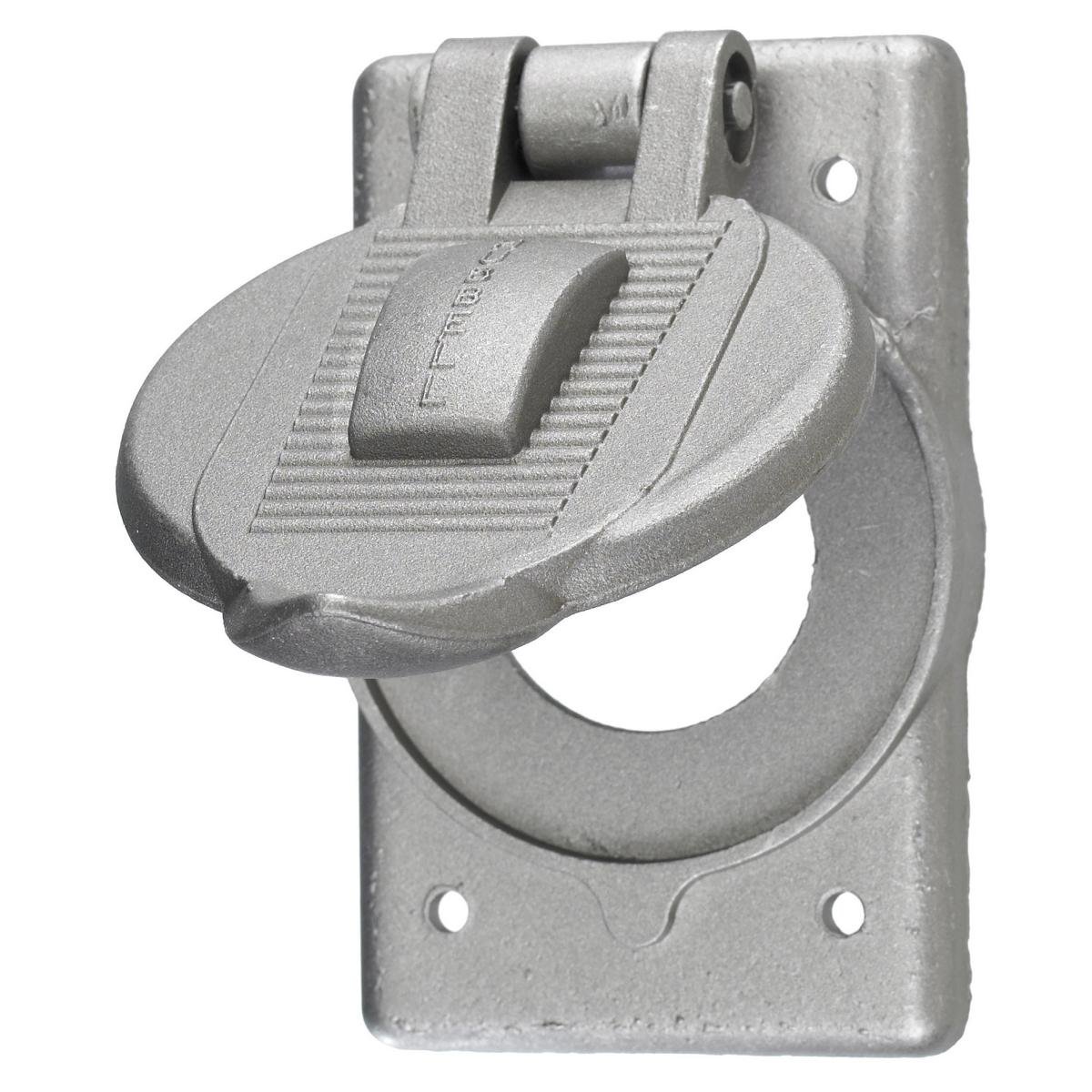 HBL7420 - Wallplates and Boxes, Weatherproof Covers, 1-Gang, 1) 1.40" to 1.60" Opening, Standard Size, Aluminum