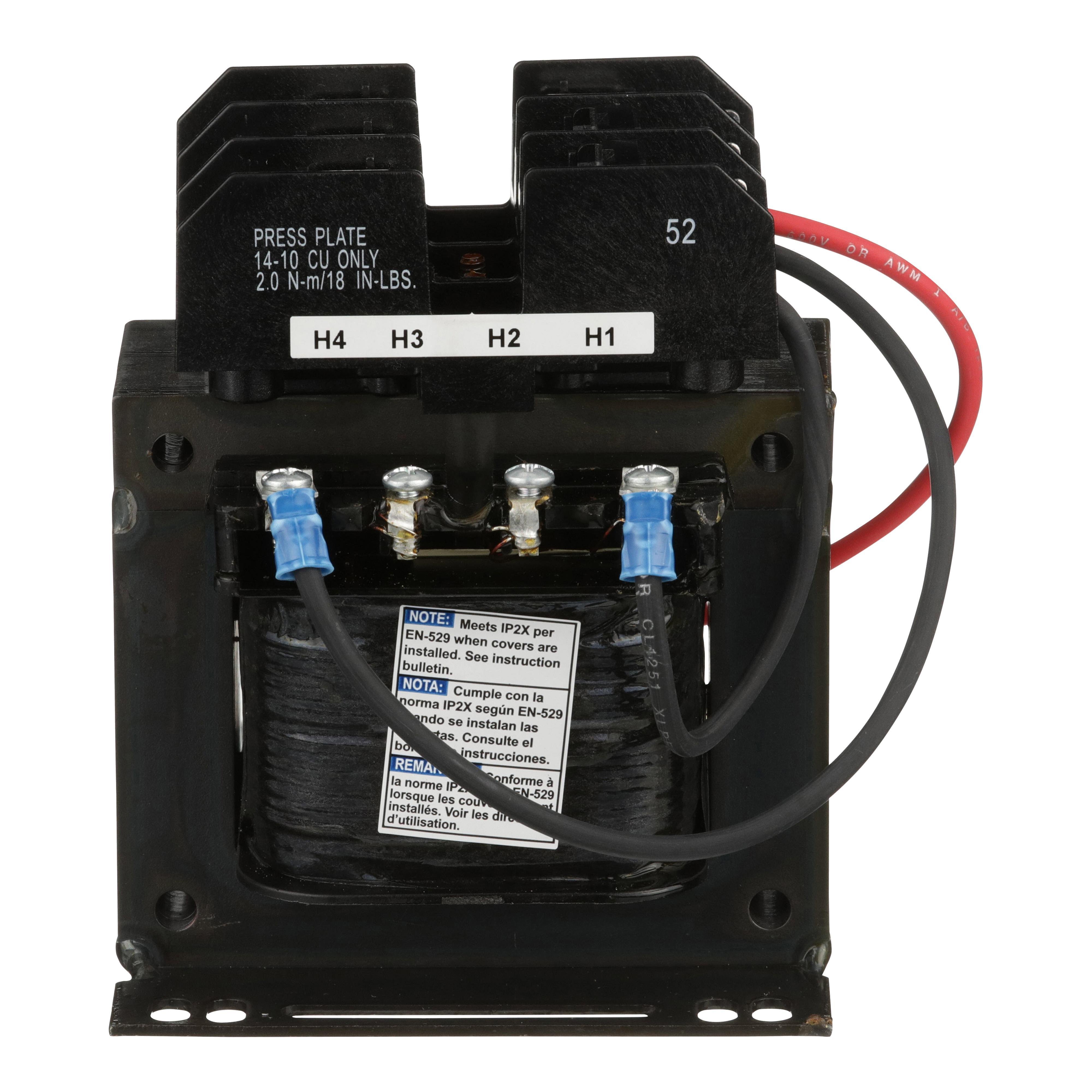 Picture of 9070TF100D20 - Industrial control transformer, Type TF, 1 phase, 100VA, 208/230/460V primary, 115V secondary, 50/60Hz