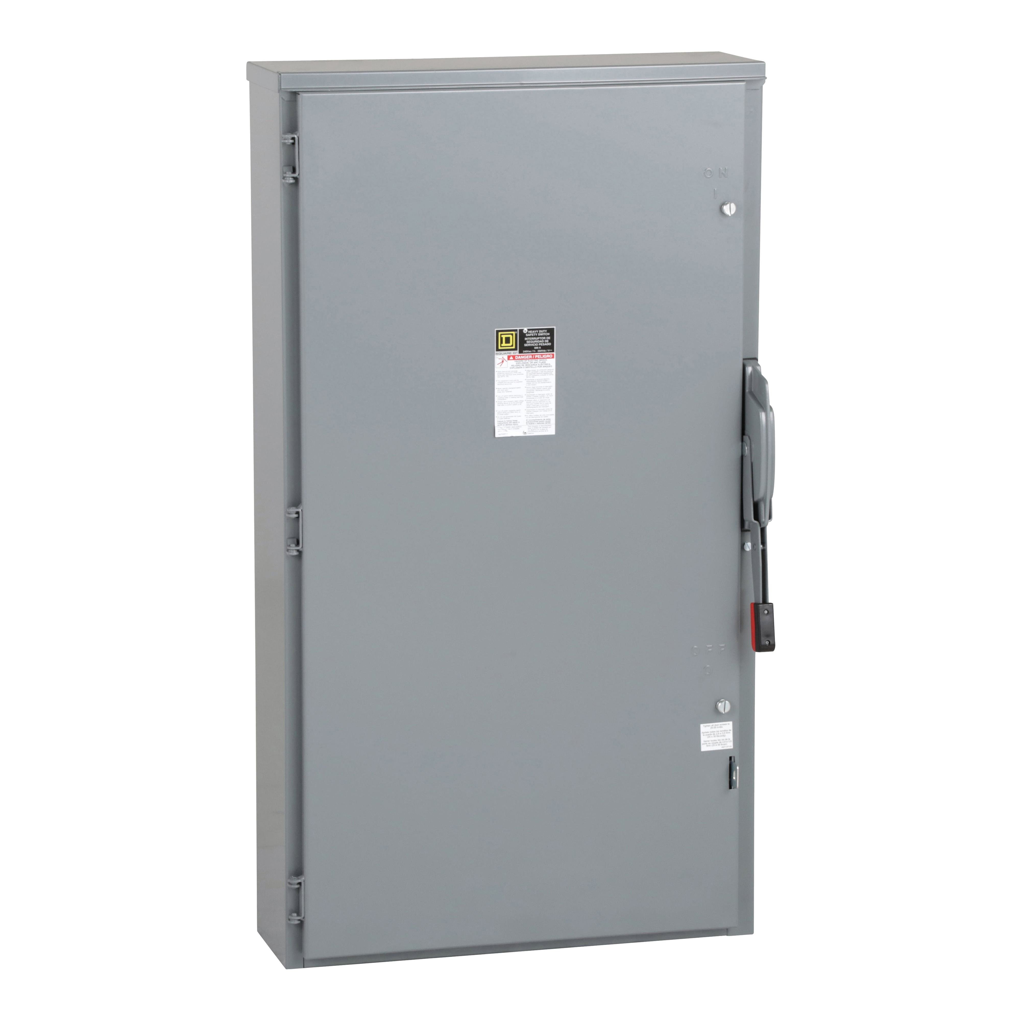 H326NR - Safety switch, heavy duty, fusible, 600A, 4 wire, 3 pole, 1 neutral, 200hp, 240VAC/250VDC, NEMA 3R