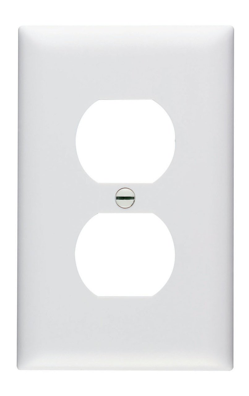 TP8-W - TradeMaster® 1-Gang Nylon Wall Plate, Duplex Receptacle Openings, White