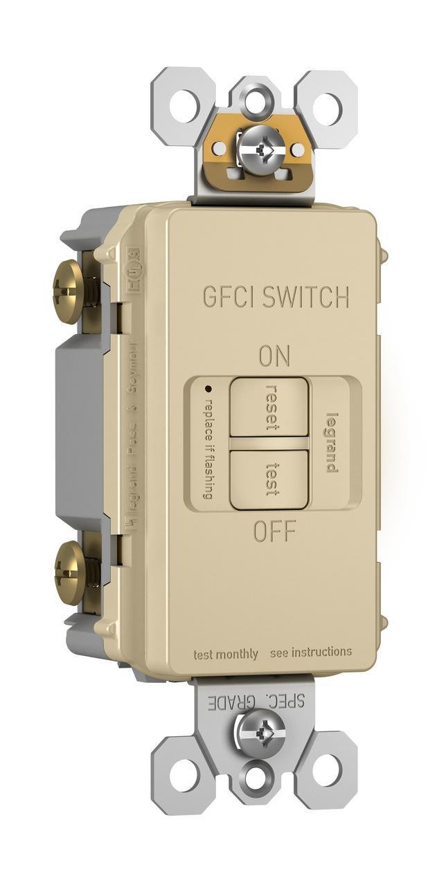 Picture of 2087-I - radiant® Dead Front 20A Duplex Self-Test GFCI Receptacles with SafeLock® Protection, Ivory