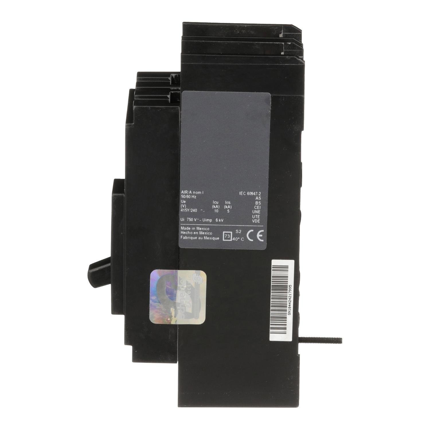 Picture of QDL22125 - Circuit breaker, PowerPacT Q, 125A, 2 pole, 240VAC, 25kA, lugs, thermal magnetic, 80%