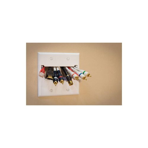 Picture of WP9001-WH - Single Gang Hinged Bullnose Wall Plate, White