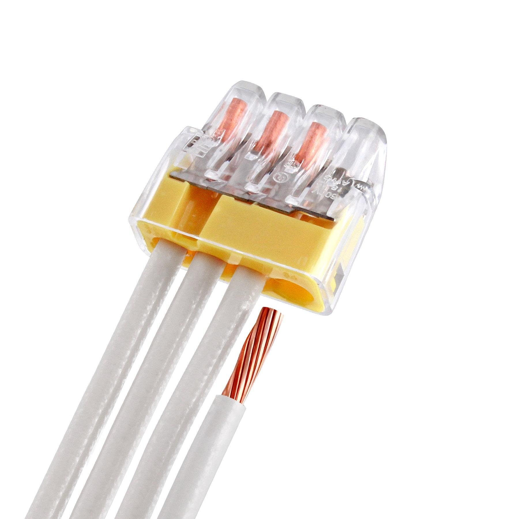 30-1034 - In-Sure® Push-In Wire Connector, Model 34 4-Port Yel, Box of 100