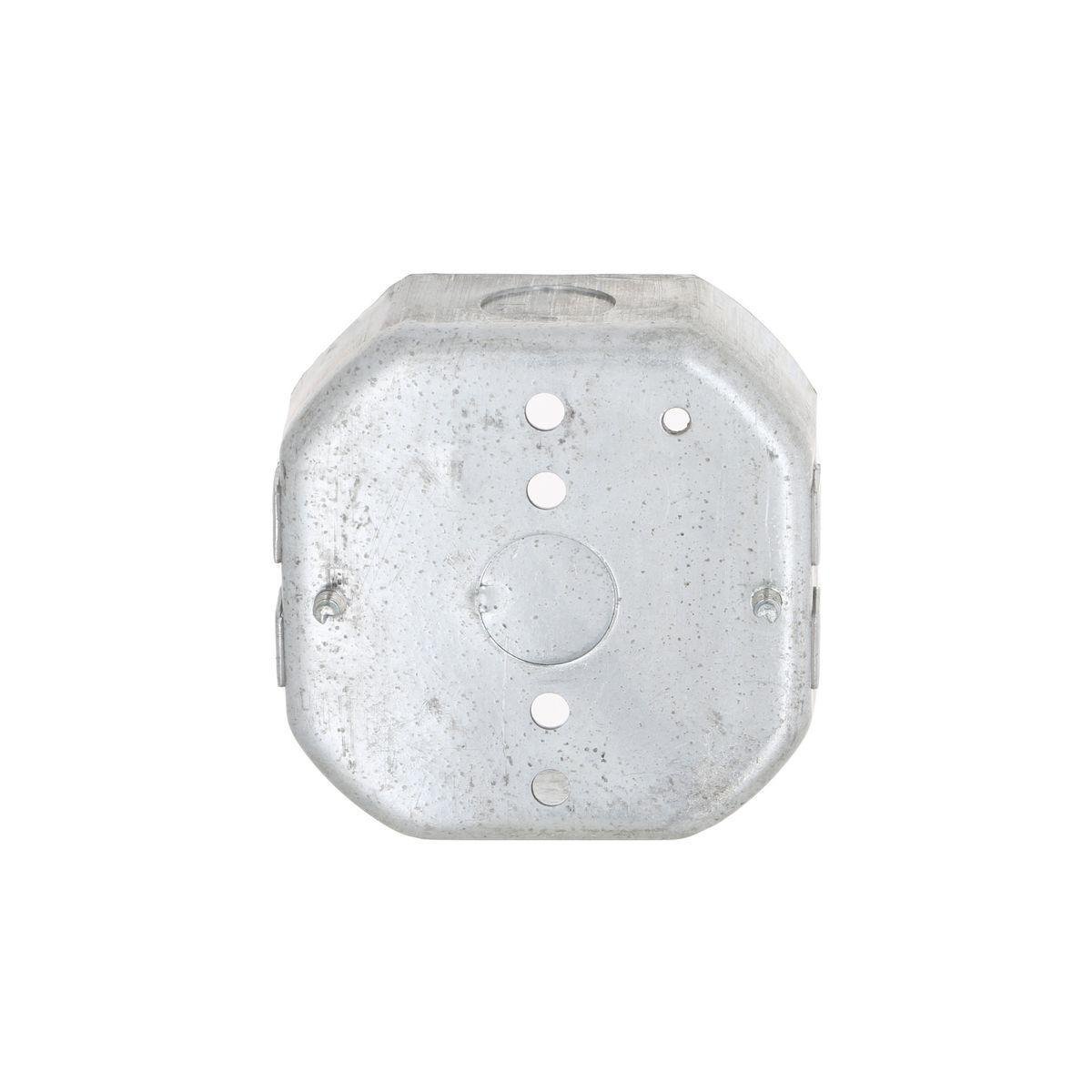 Picture of 146 - 4 in. Octagon Box, Drawn, 1-1/2 in. Deep, Three 1/2 in. KO's & NMSC Clamps