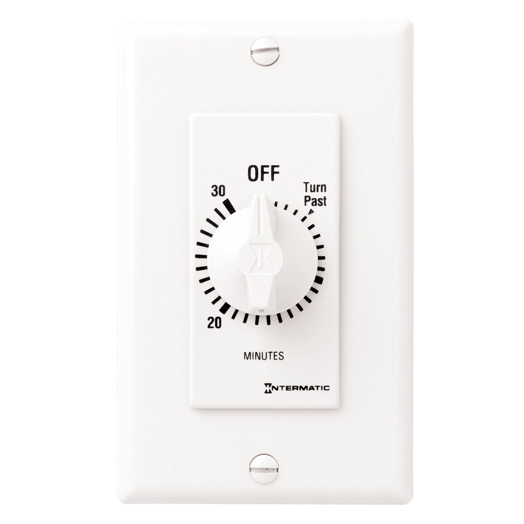 FD30MWC - Spring Wound Countdown Timer, Decorator Style, 125-277 VAC, 50/60 Hz, SPST, 30 Minute Max, Without Hold, White