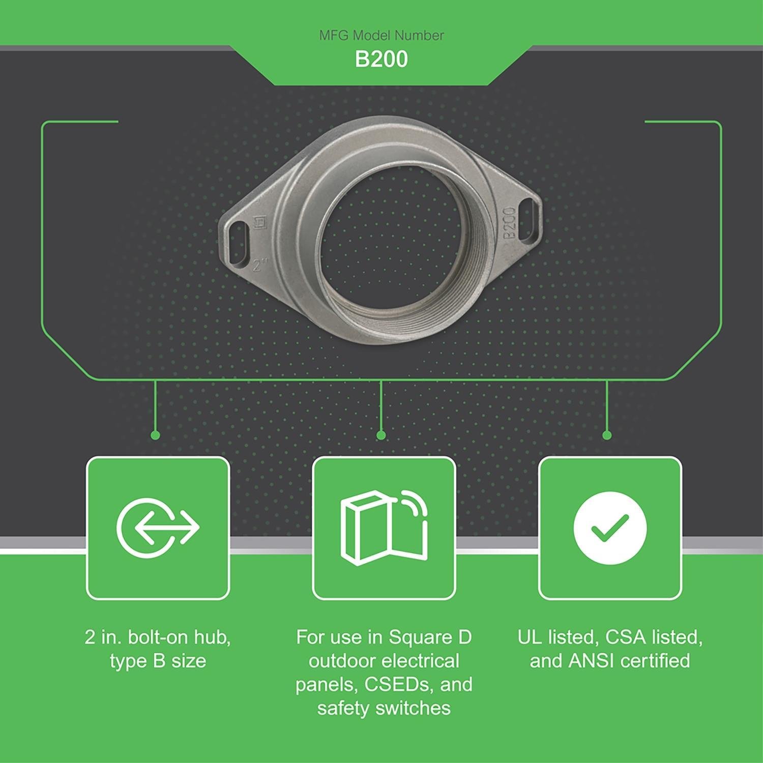 Picture of B200 - Accessory, bolt-on hub, 2.00in, rainproof