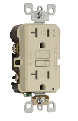 AF20TRI - Specification Grade Tamper-Resistant Outlet Branch Circuit AFCI Receptacle, Ivory