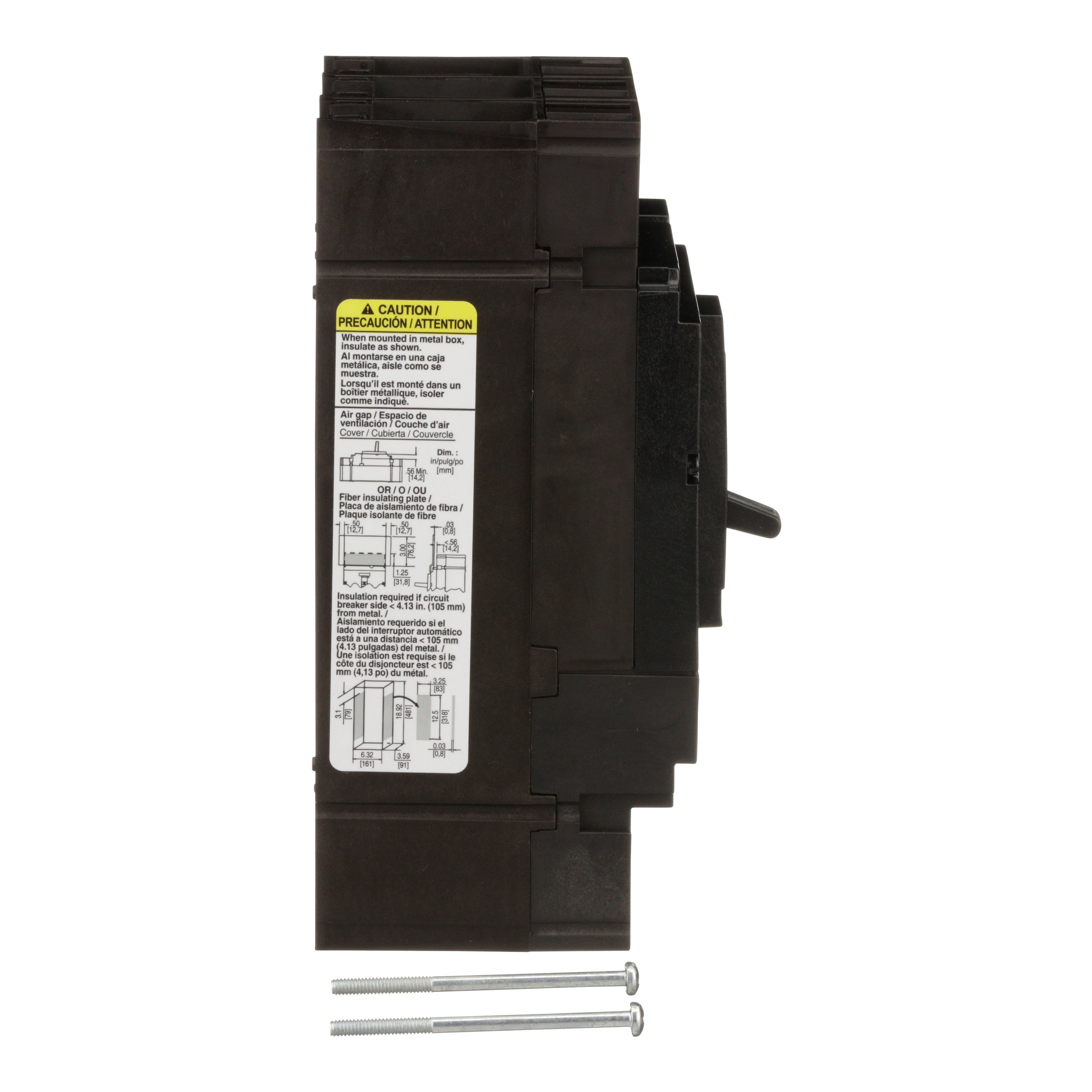 Picture of JGL36000S25 - Automatic switch, PowerPacT J, 250A, 3 pole, 600VAC, 18kA, lugs, magnetic