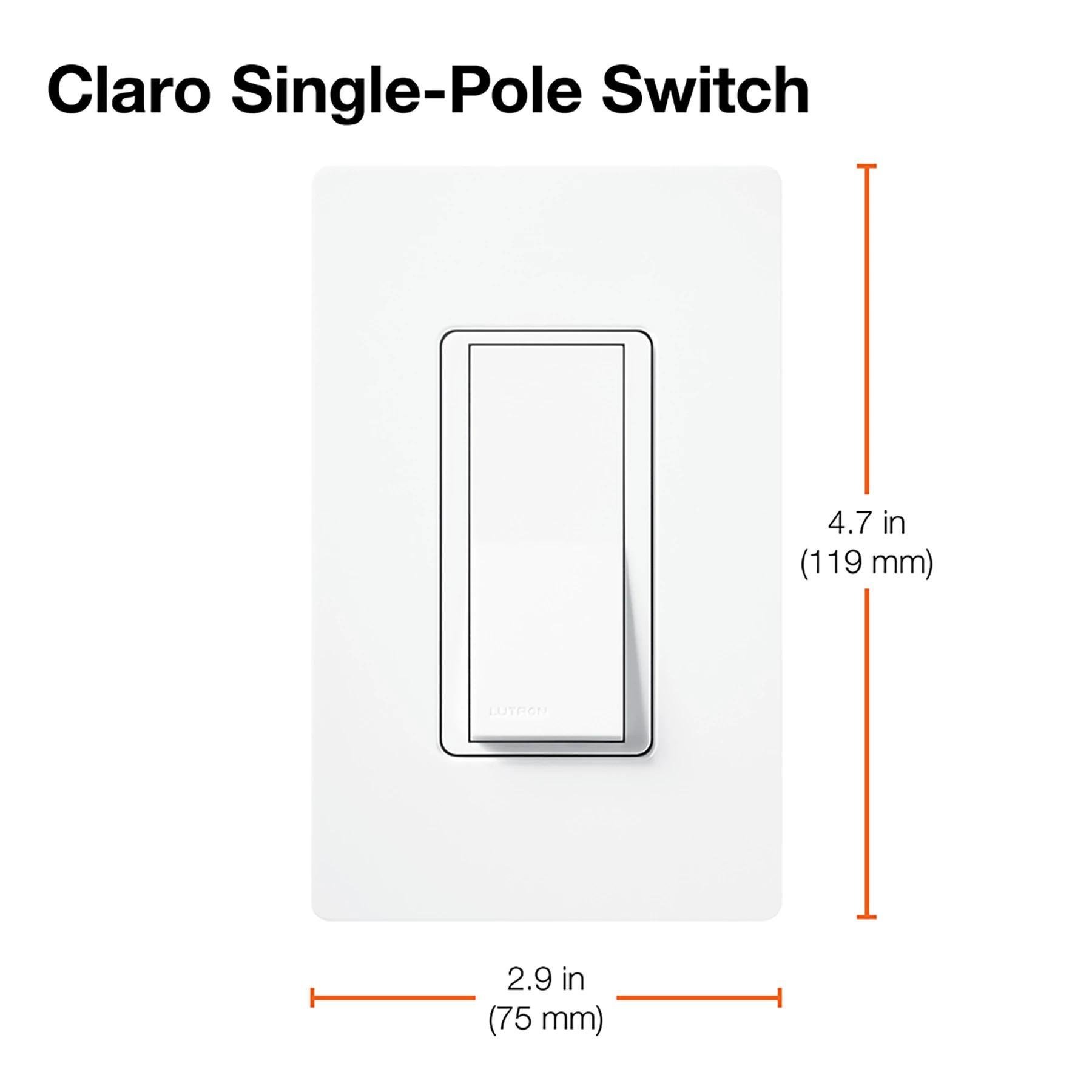 Picture of CA-1PS-WH - CLARO ACC SINGLE POLE SWITCH 15A WHITE