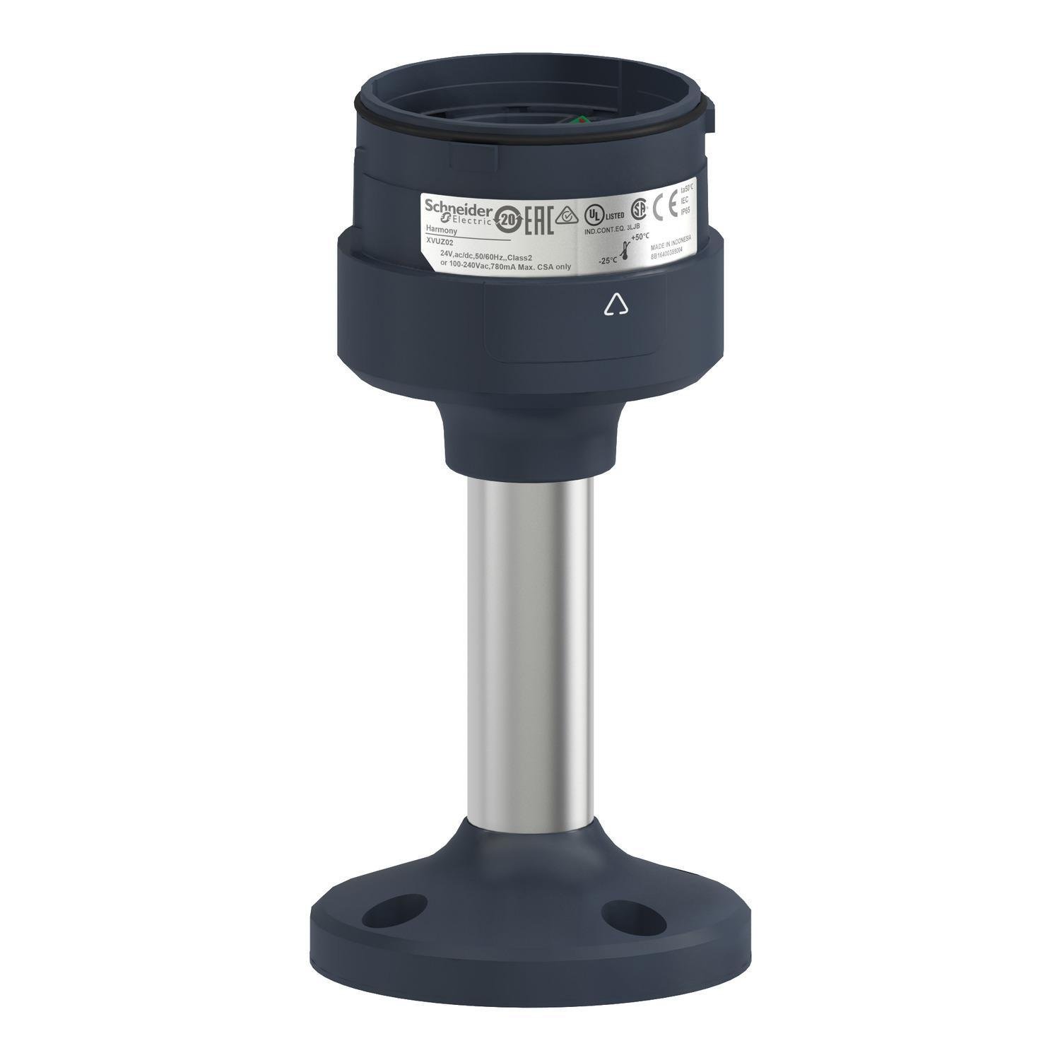 XVUZ02 - Fixing plate with 100mm aluminium pole for modular tower lights, Harmony XVU, black, 60mm