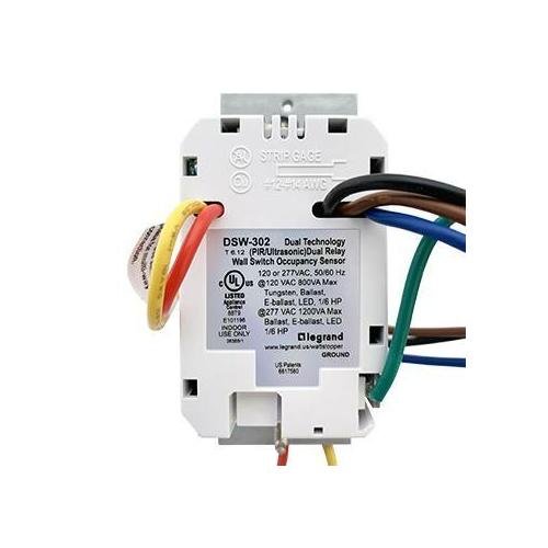 Picture of DSW-302-W - Wattstopper® Multi-Way Dual Technology Occupancy Sensor Dual-Relay, 120/277V, White