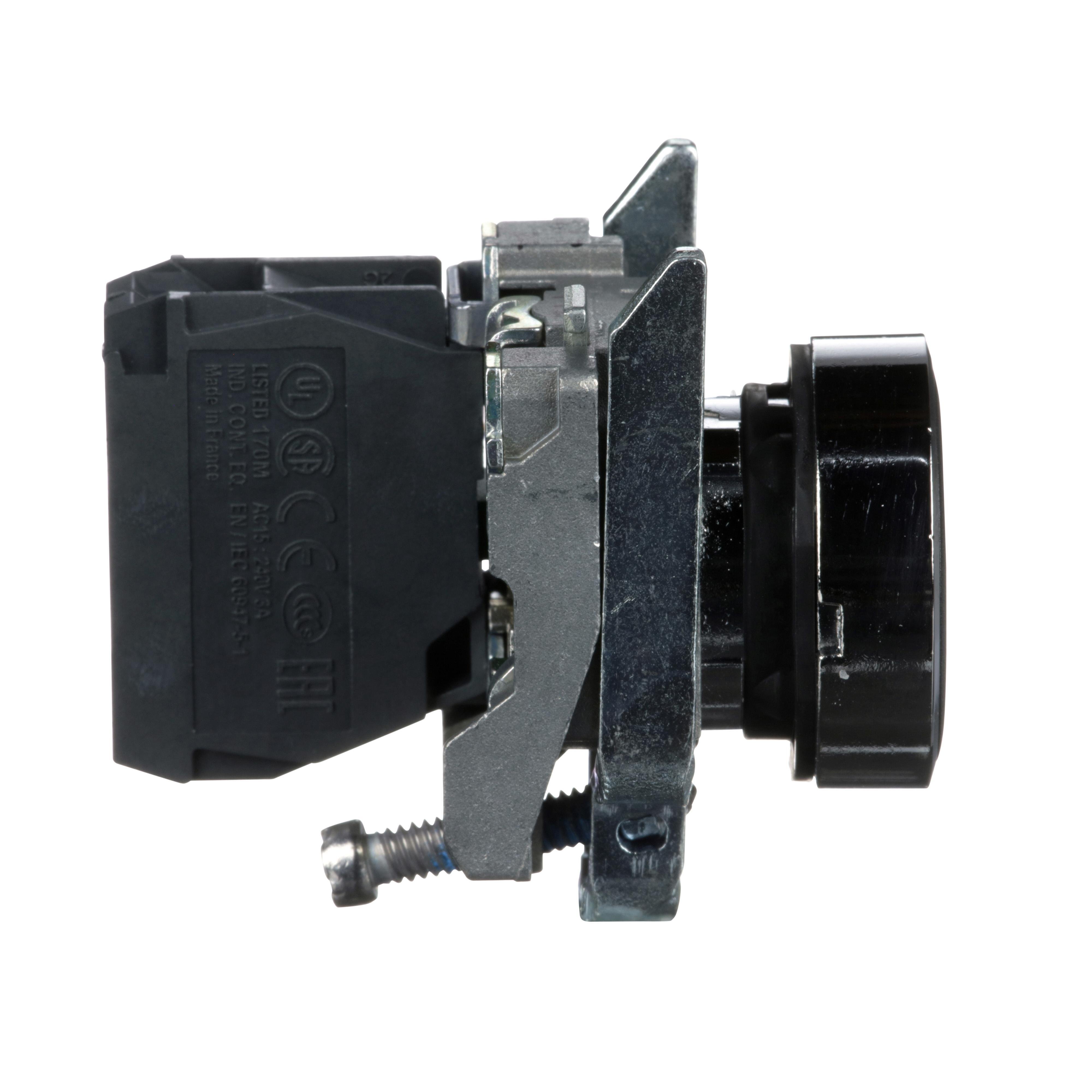 Picture of XB4BA21 - Harmony, 22mm push button, black flush, spring return, 1 NO, unmarked