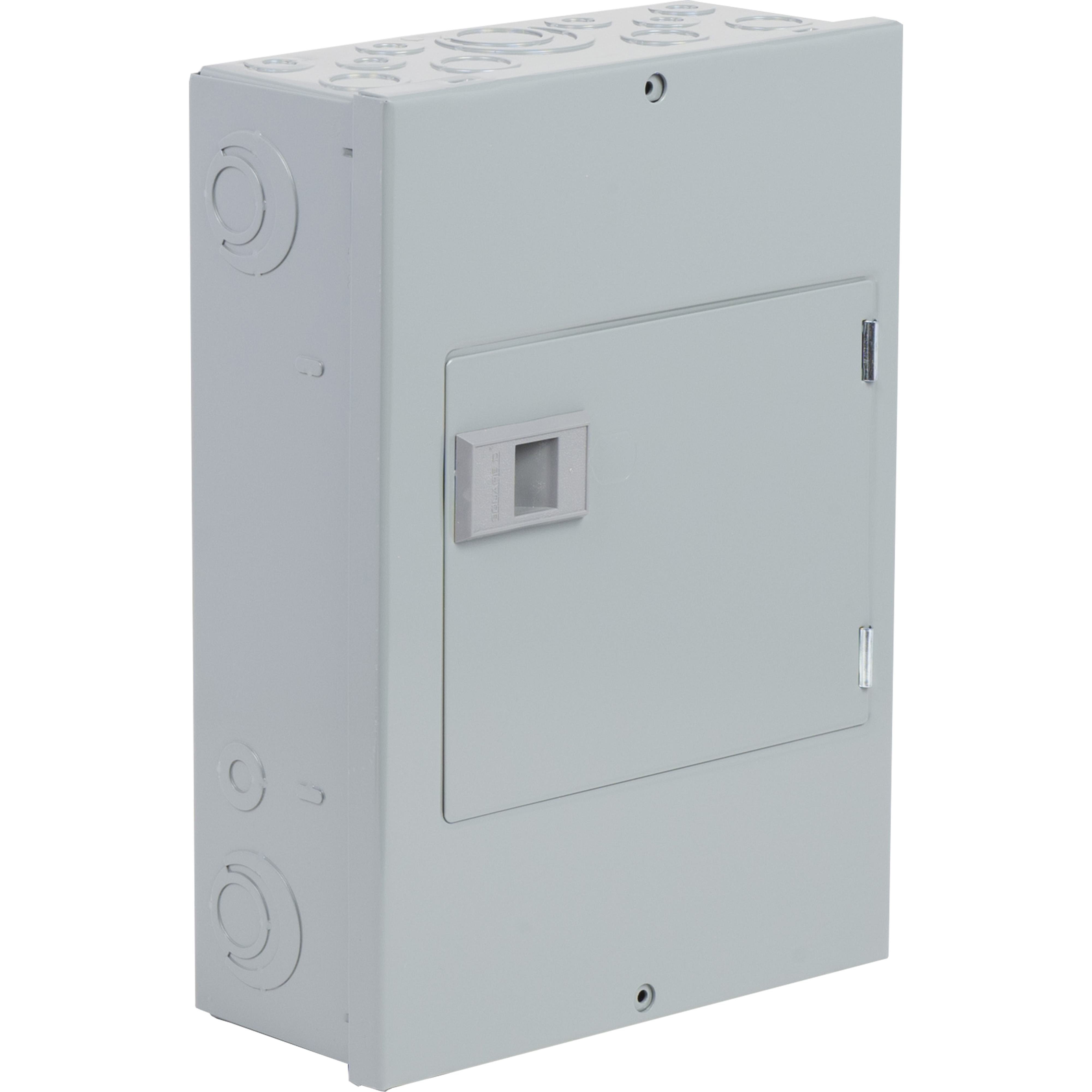 QO612L100DSCU - Load center, QO, 1 phase, 6 spaces, 12 circuits, 100A fixed main lugs, NEMA1, door surface cover, Cu bus