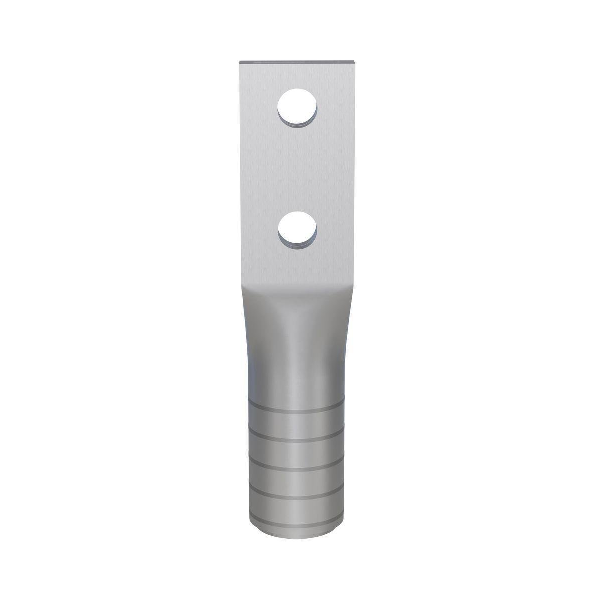 Picture of YA39A5 - Aluminum Compression Lug, 2 Hole w/o Inspection Window, 750 kcmil, 1/2" Stud, 1-3/4" Stud Hole Spacing, Al/Cu Rated, Tin Plated