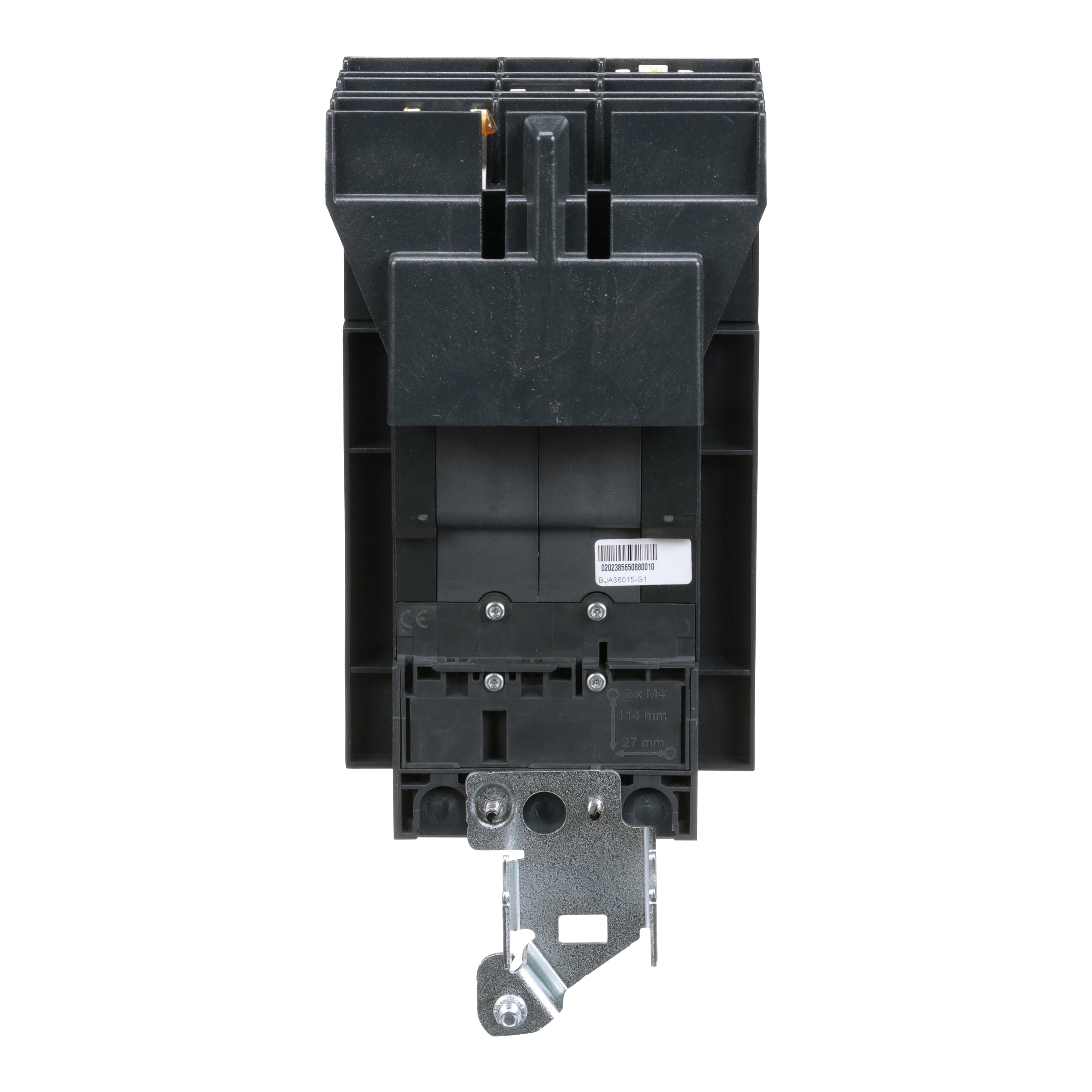 Picture of BJA36015 - Circuit breaker, PowerPacT B, 15A, 3 pole, 600Y/347VAC, 25kA, I-Line, thermal magnetic, 80%, ABC