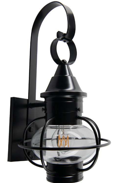 1712-BL-CL - American Onion Outdoor Wall Light - Black
