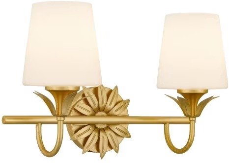 DOT8616GFL - Dorothea 2-Light Gold Leaf Vanity Light
