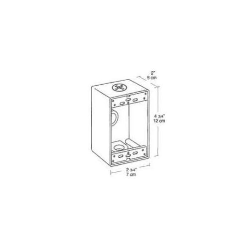B3B - OUTDOOR ACCESSORY WEATHERPROOF SINGLE OUTLET 3 HOLE BOX 1/2 INCH BLACK