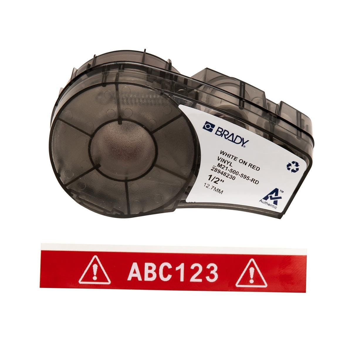 Picture of M21-500-595-RD - BMP21 Series Indoor/Outdoor Vinyl Labels 0.5" W x 21' L, Red