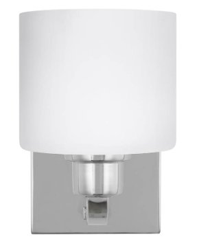 SEG 4128801-05, Canfield 1 Light 5.5" Chrome Vanity Wall Sconce