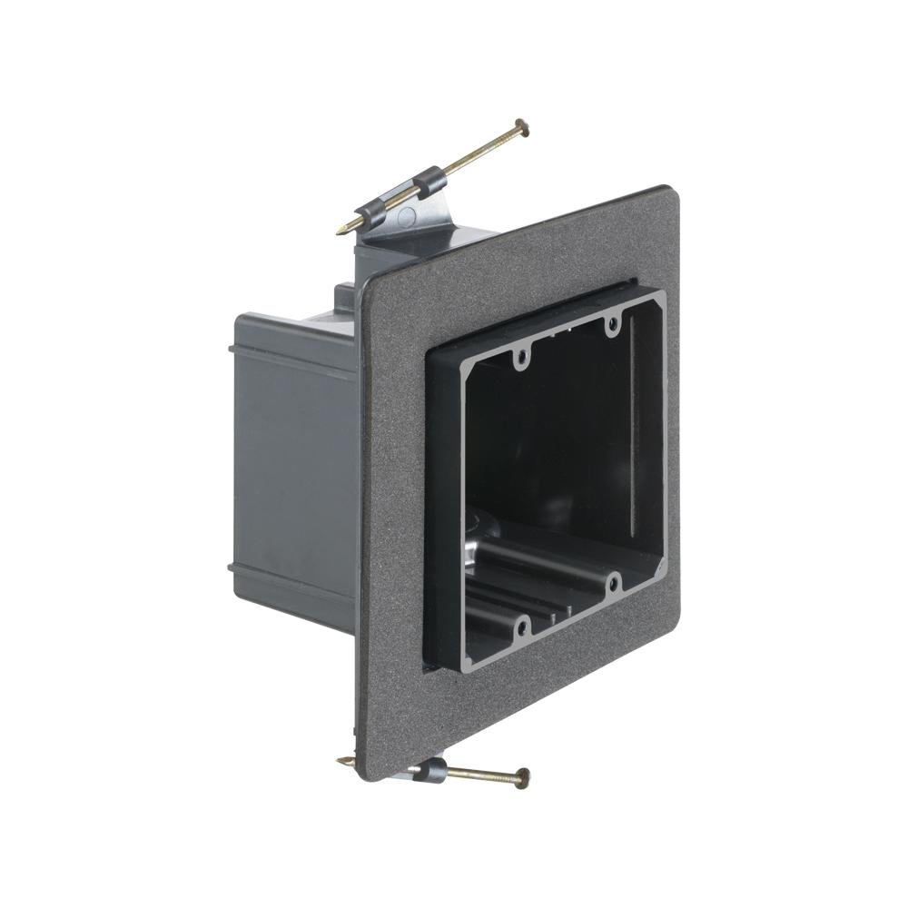 FN102F - Versatile non conductive outlet box for new construction, two gang screw on. 42 cu inches.