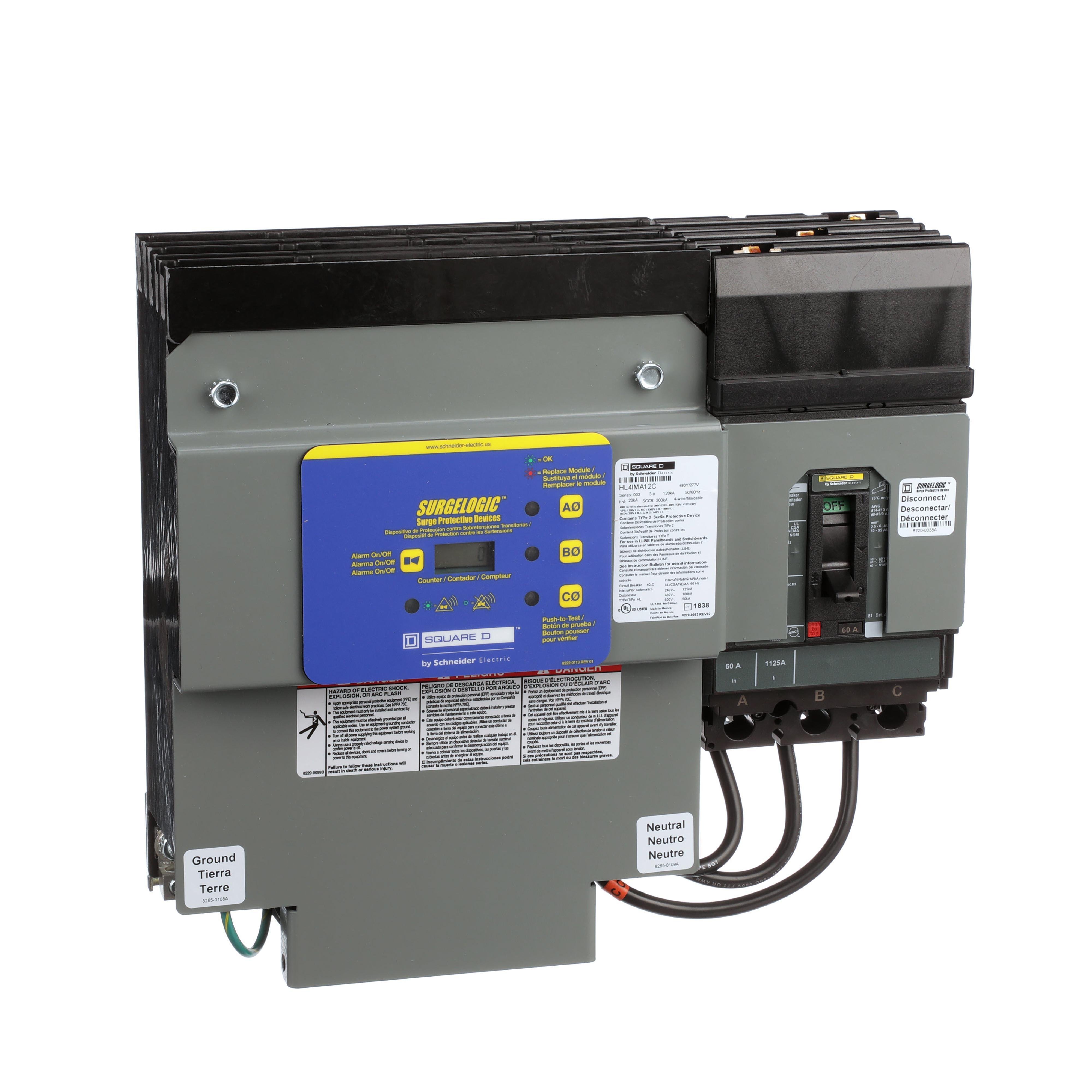 HL4IMA12C - Surge protection device, Surgelogic, HL, 120kA, 480Y/277 VAC, 3 phase, 4 wire, SPD type 2