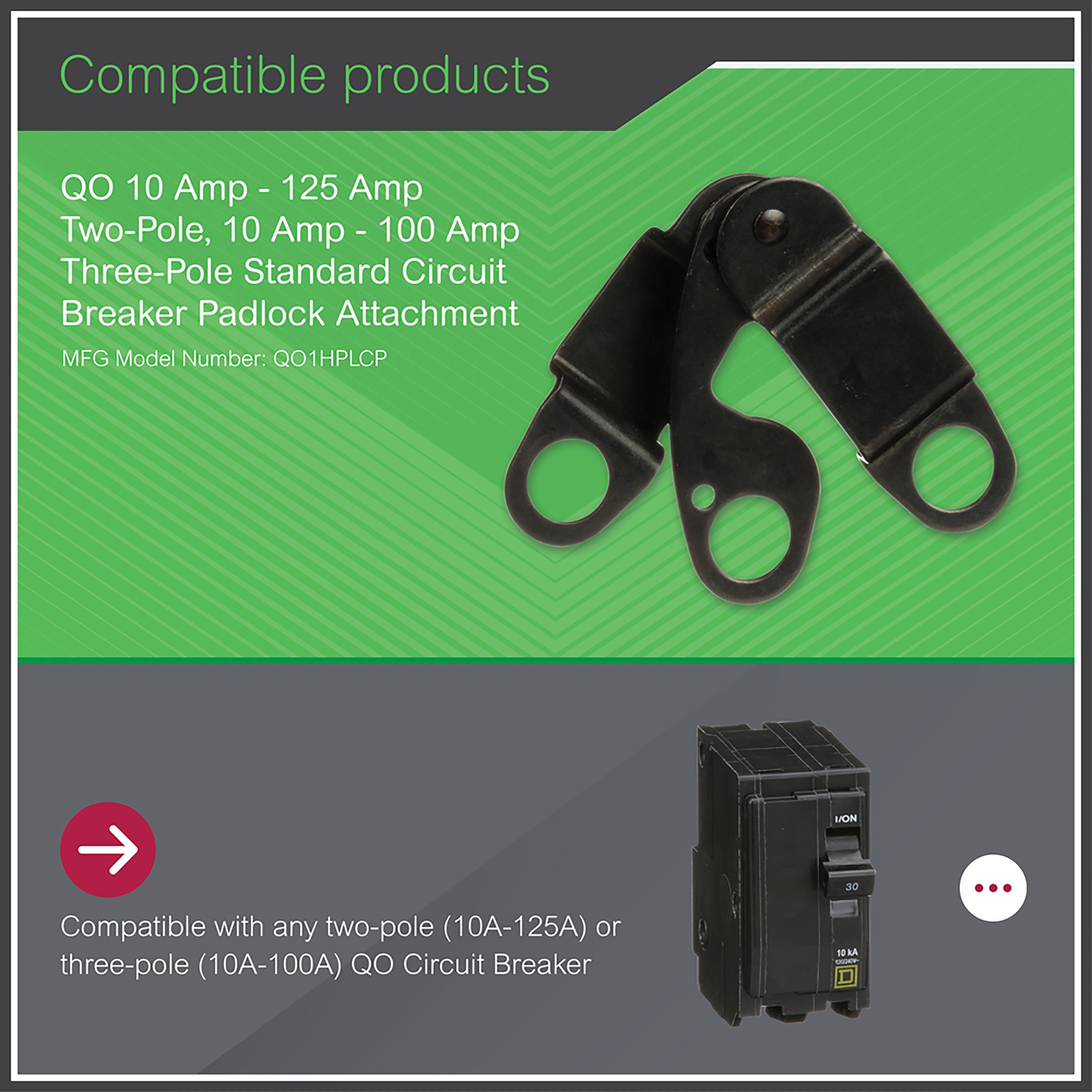 Picture of QO1HPL - Mini circuit breaker accessory, QO, padlock device, handle, 2 and 3 pole, loose